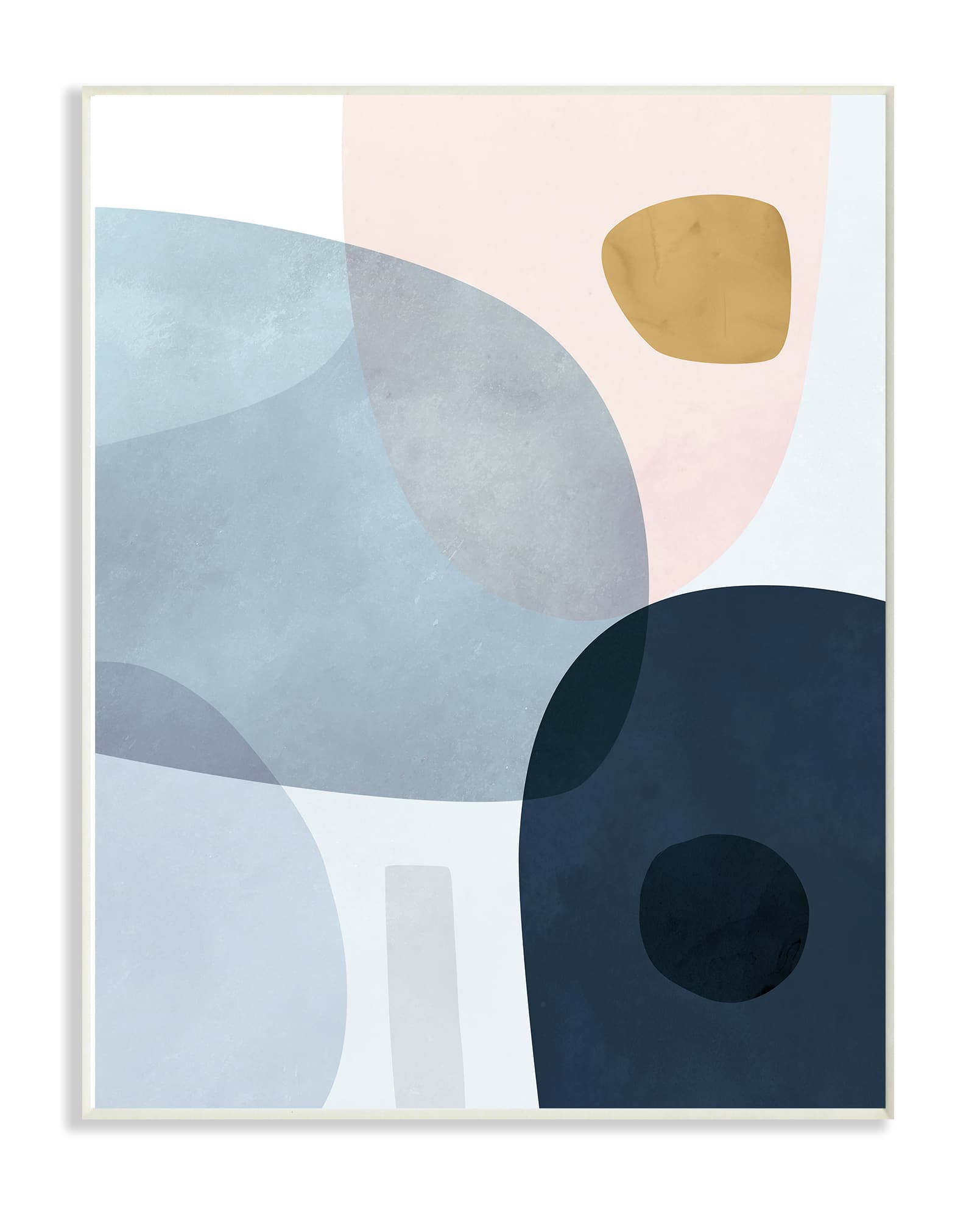Stupell Industries Mod Shapes Blue Navy & Peach Overlapping Abstract White Framed Wall Art