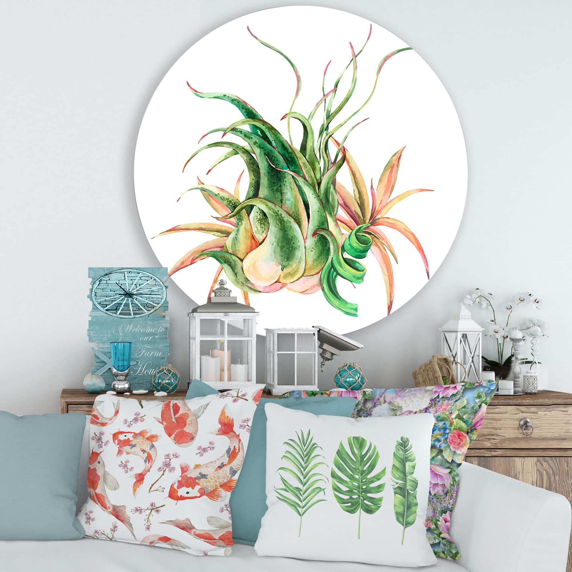 Designart - Tropical Leaves Air Plant Succulent