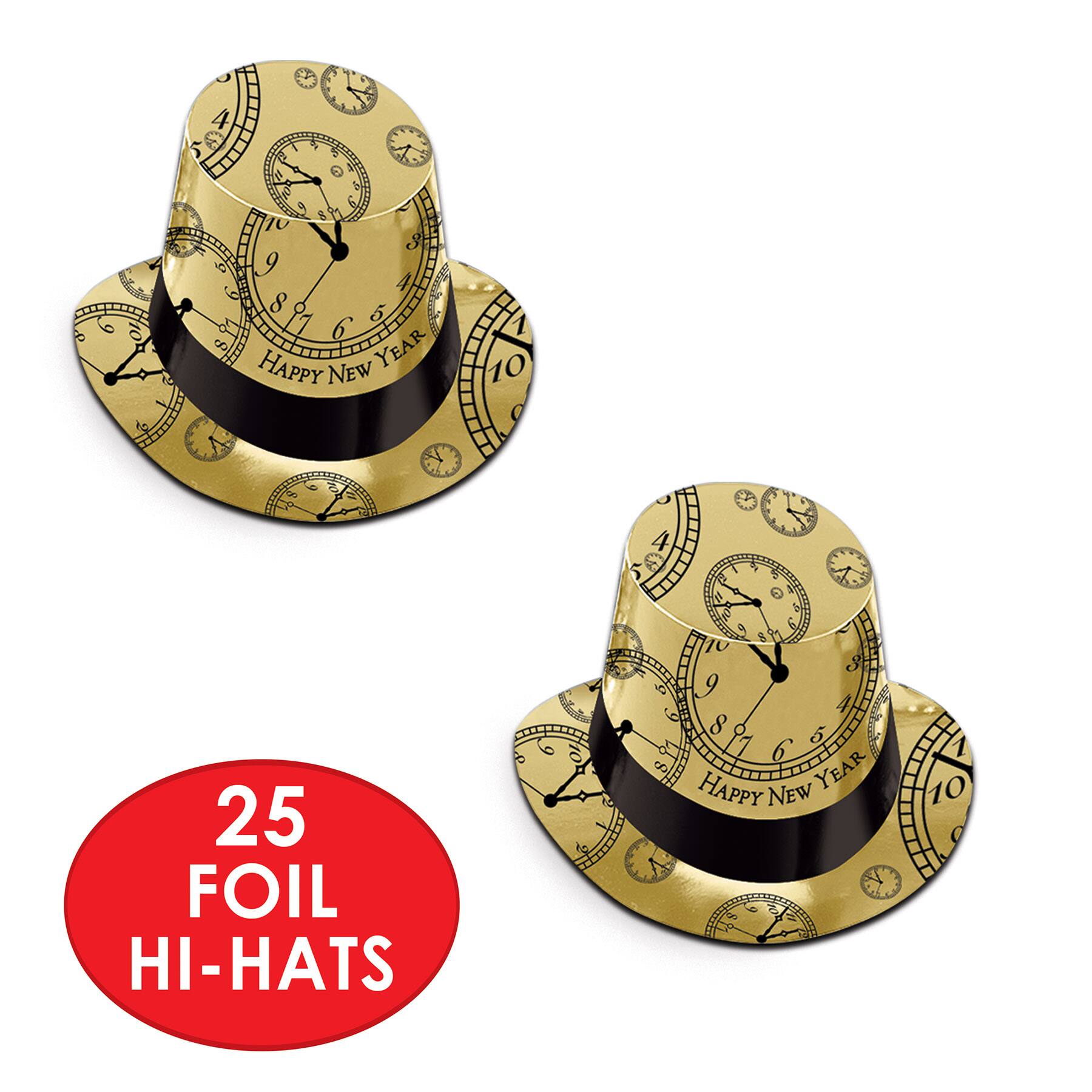 Beistle Gold & Black New Year Times Party Favor for 50