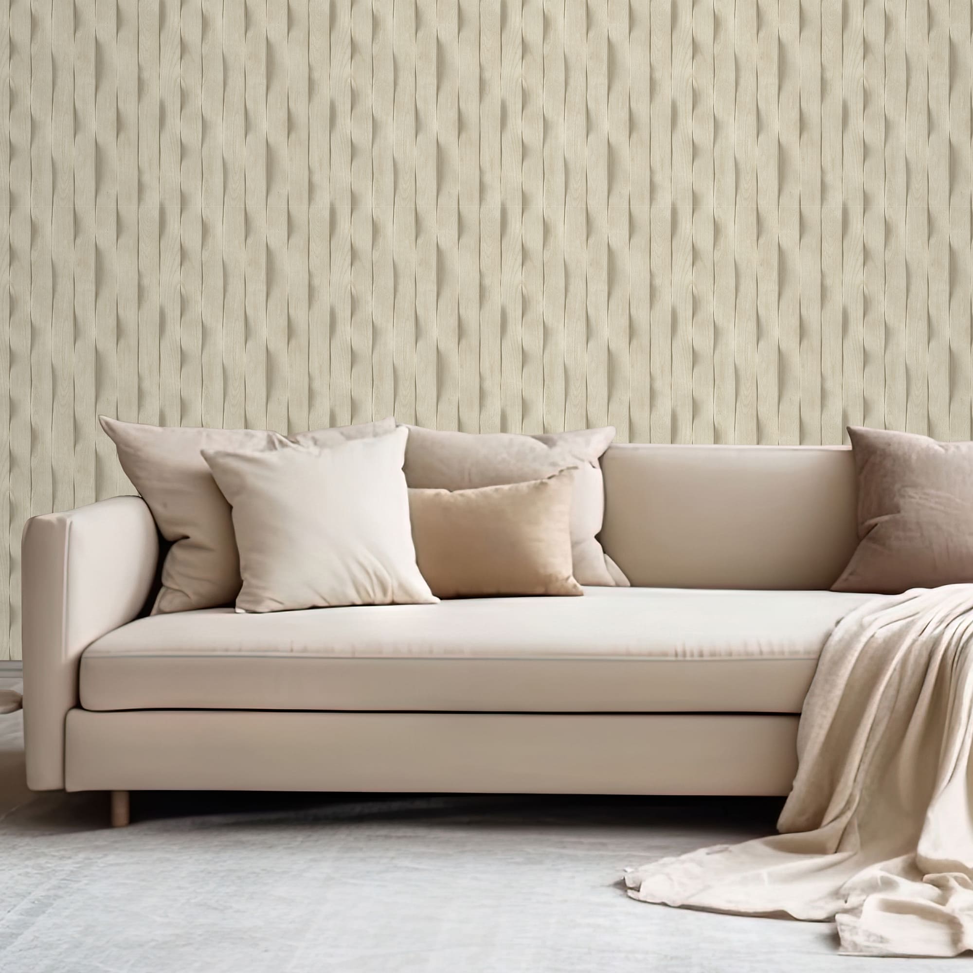 Designs Direct Wavy Wood Slats Wallpaper