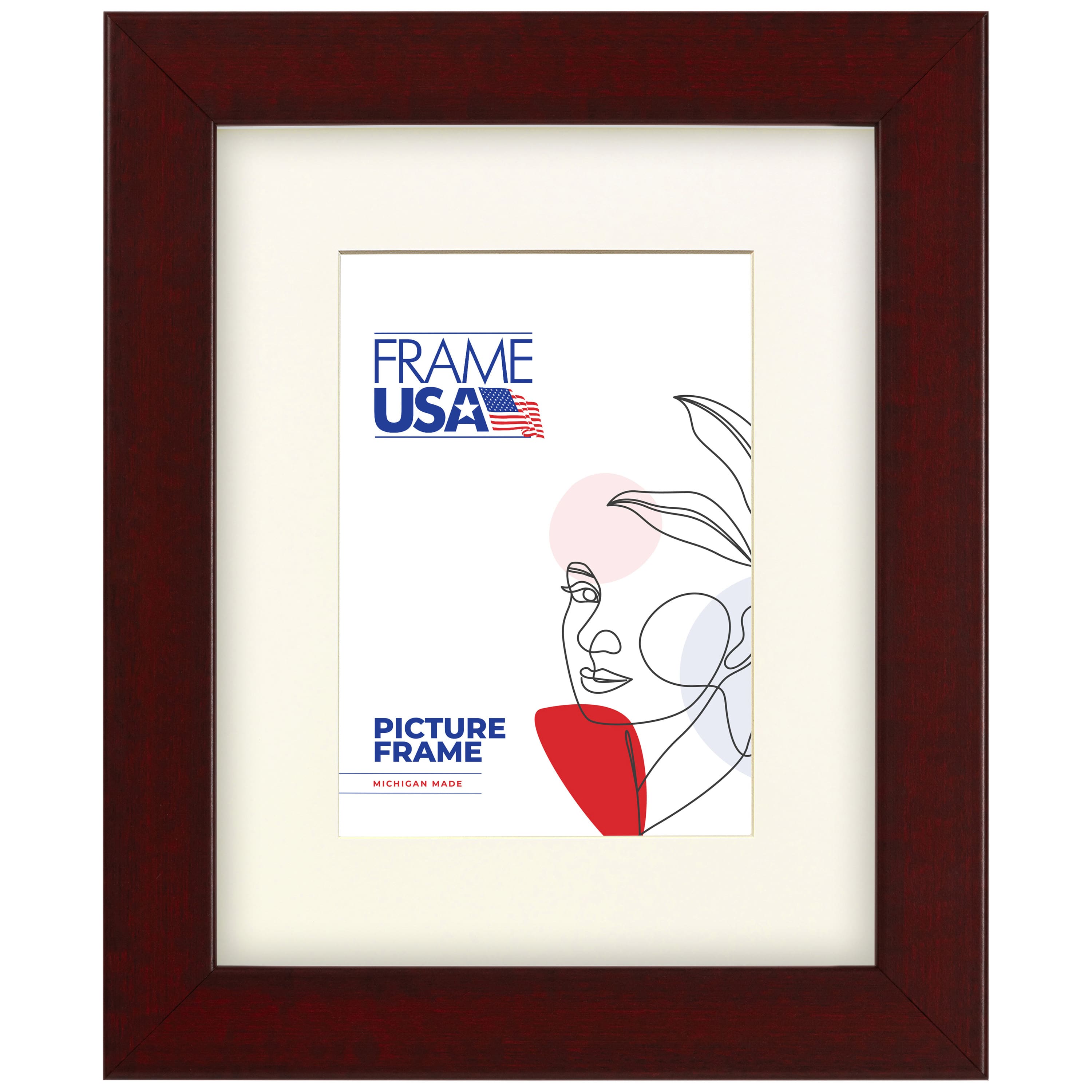 Frame USA Corporate Red Mahogany Single Image Picture Frame with Mat