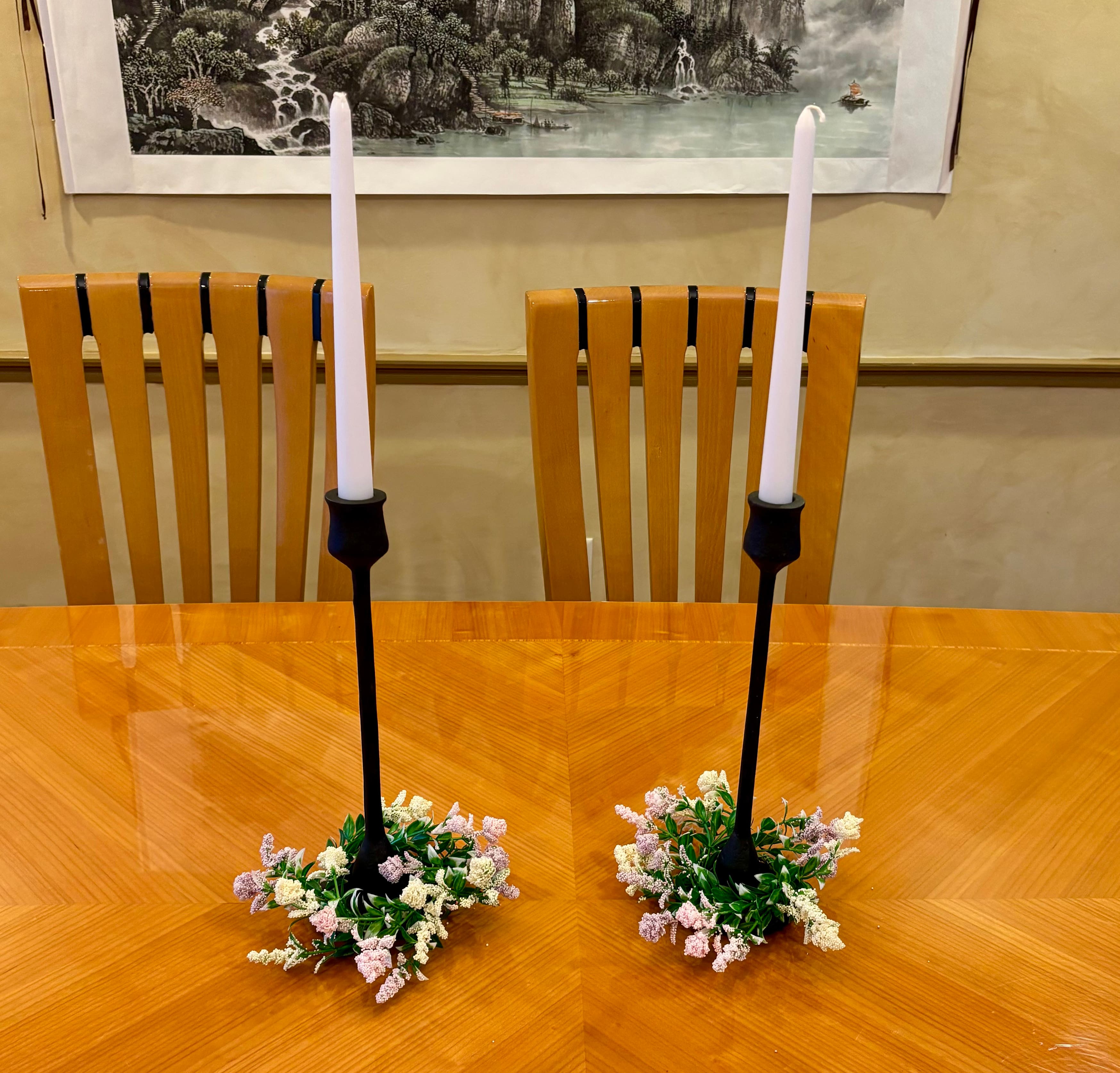 2.25" Artificial Floral Spring Pips & Leaves Candle Rings, 6ct.