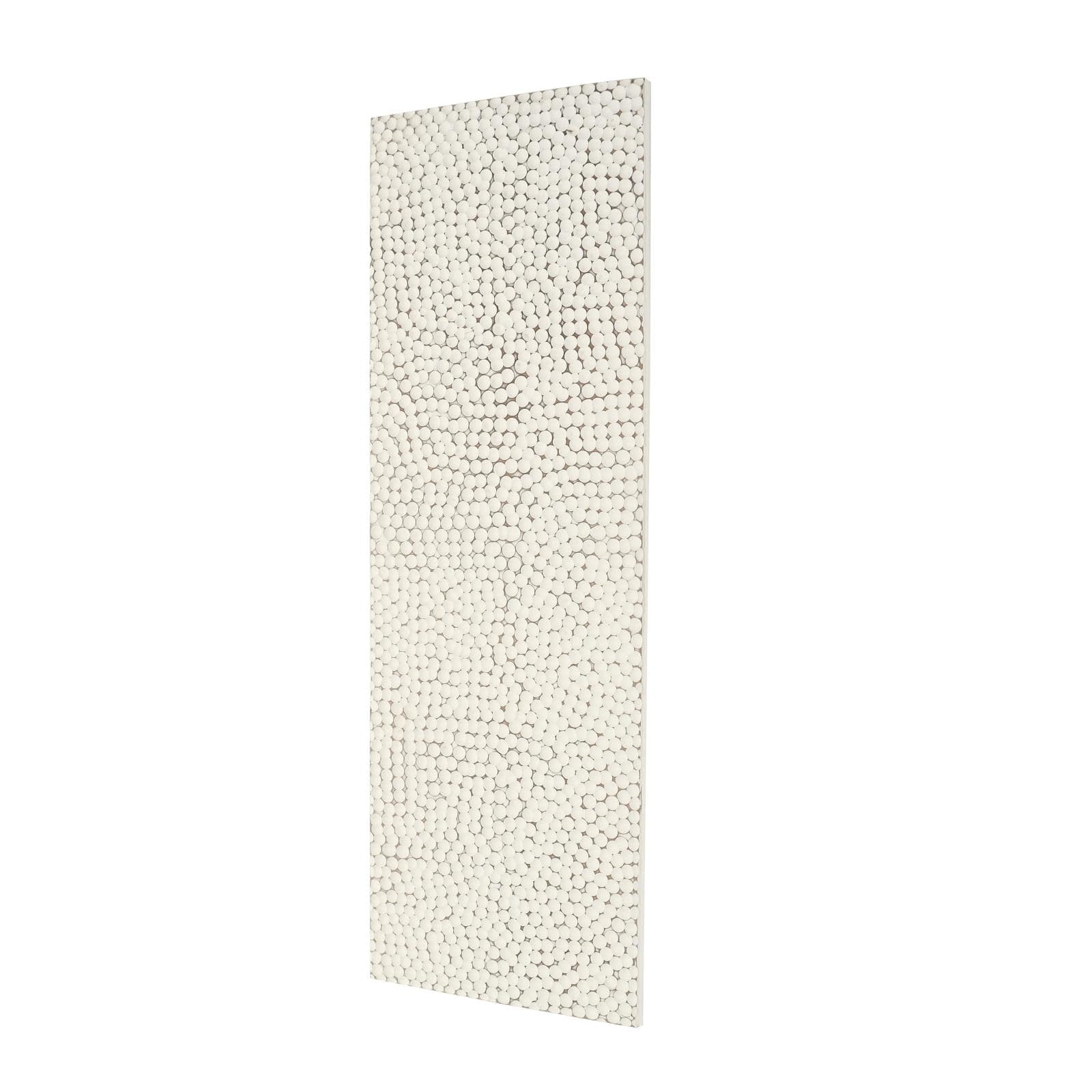 48" x 16" White Geometric Handmade Abstract Spotted Panel Wall Décor