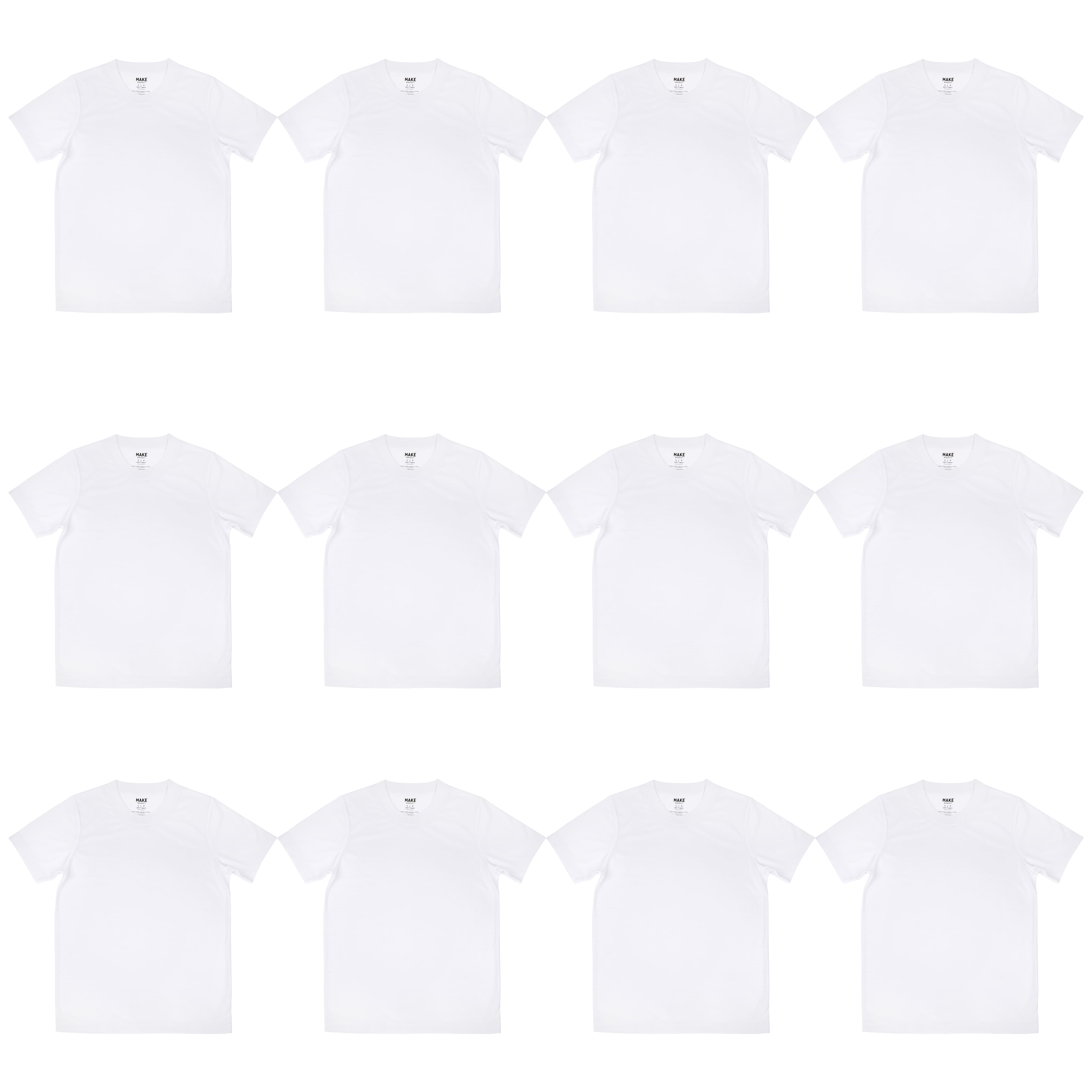 12 Pack: White Adult Polyester Crew Neck T-Shirt by Make Market®
