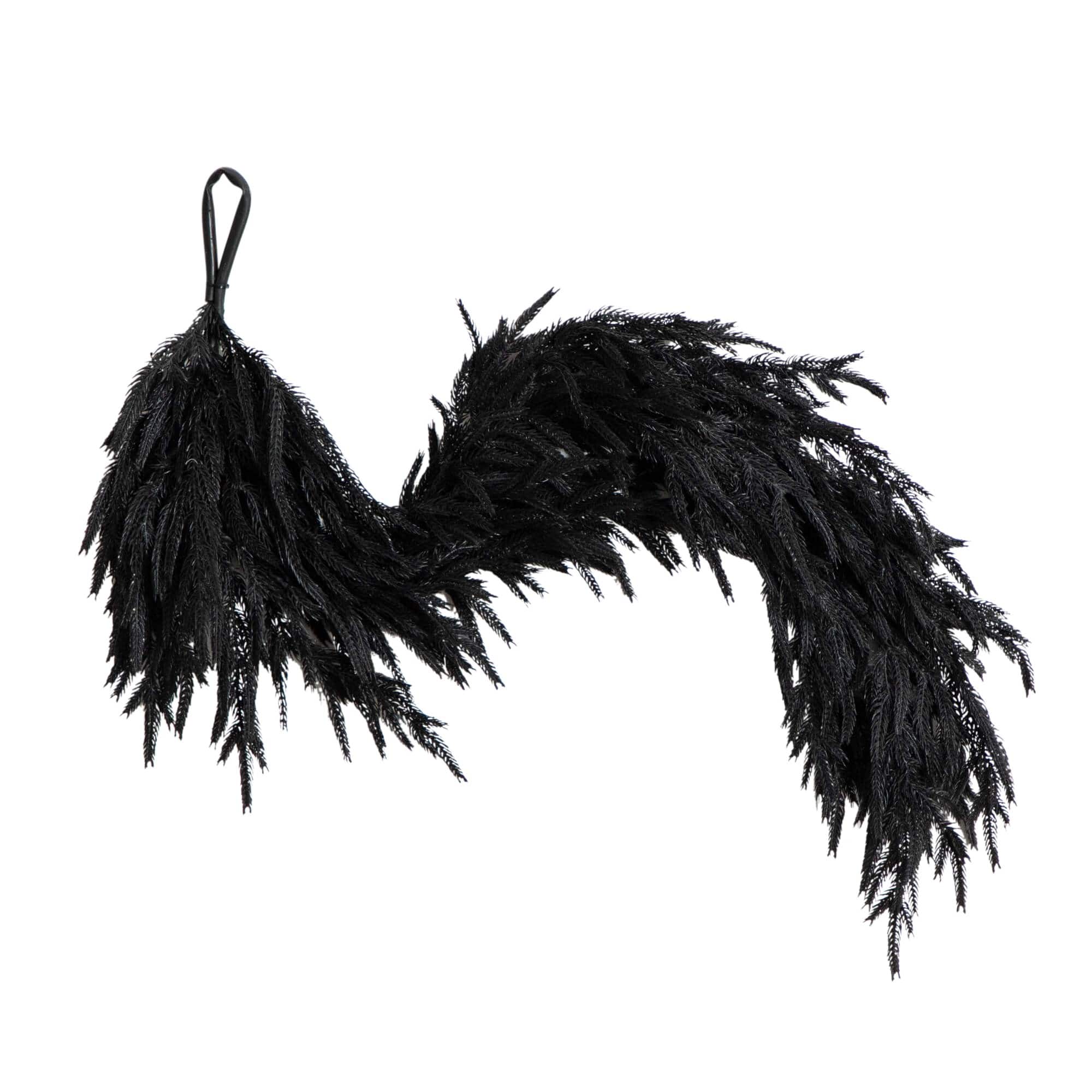 4ft. Artificial Real Touch Halloween Black Norfolk Island Pine Garland with Natural Look