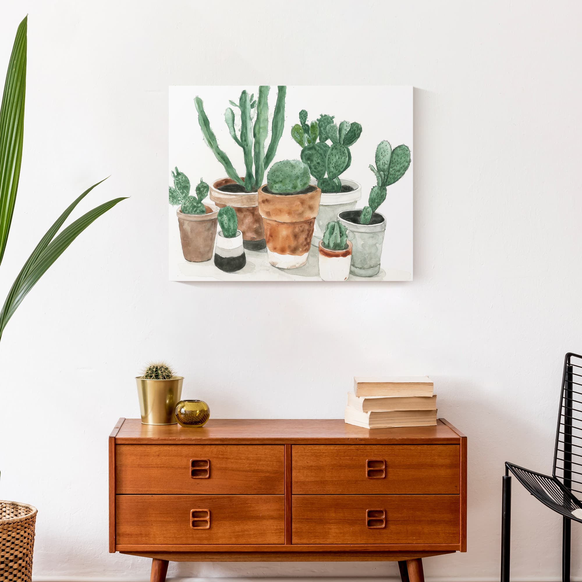 Cactus In Pots 20" x 16" Canvas Wall Art