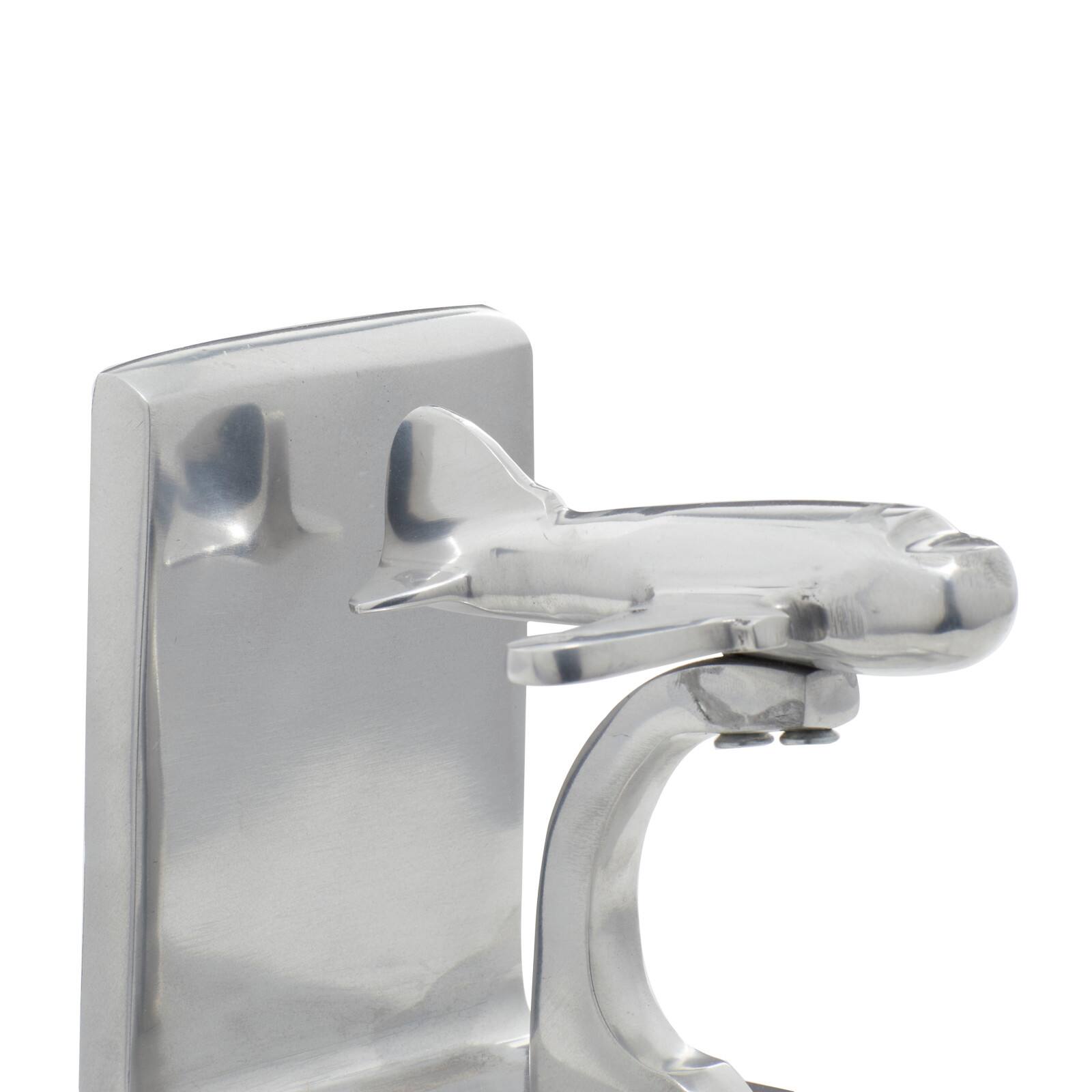 5" Silver Aluminum Contemporary Plane Bookends