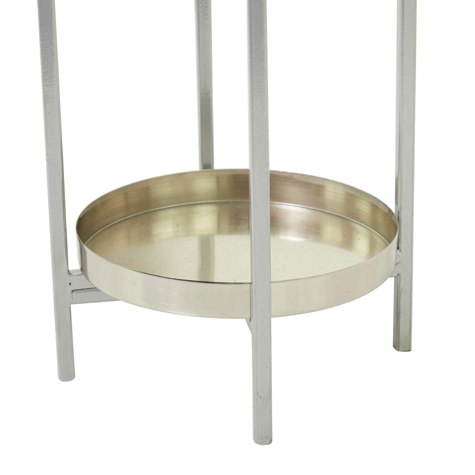 CosmoLiving by Cosmopolitan Silver Metal Planter with Removable Stand Set