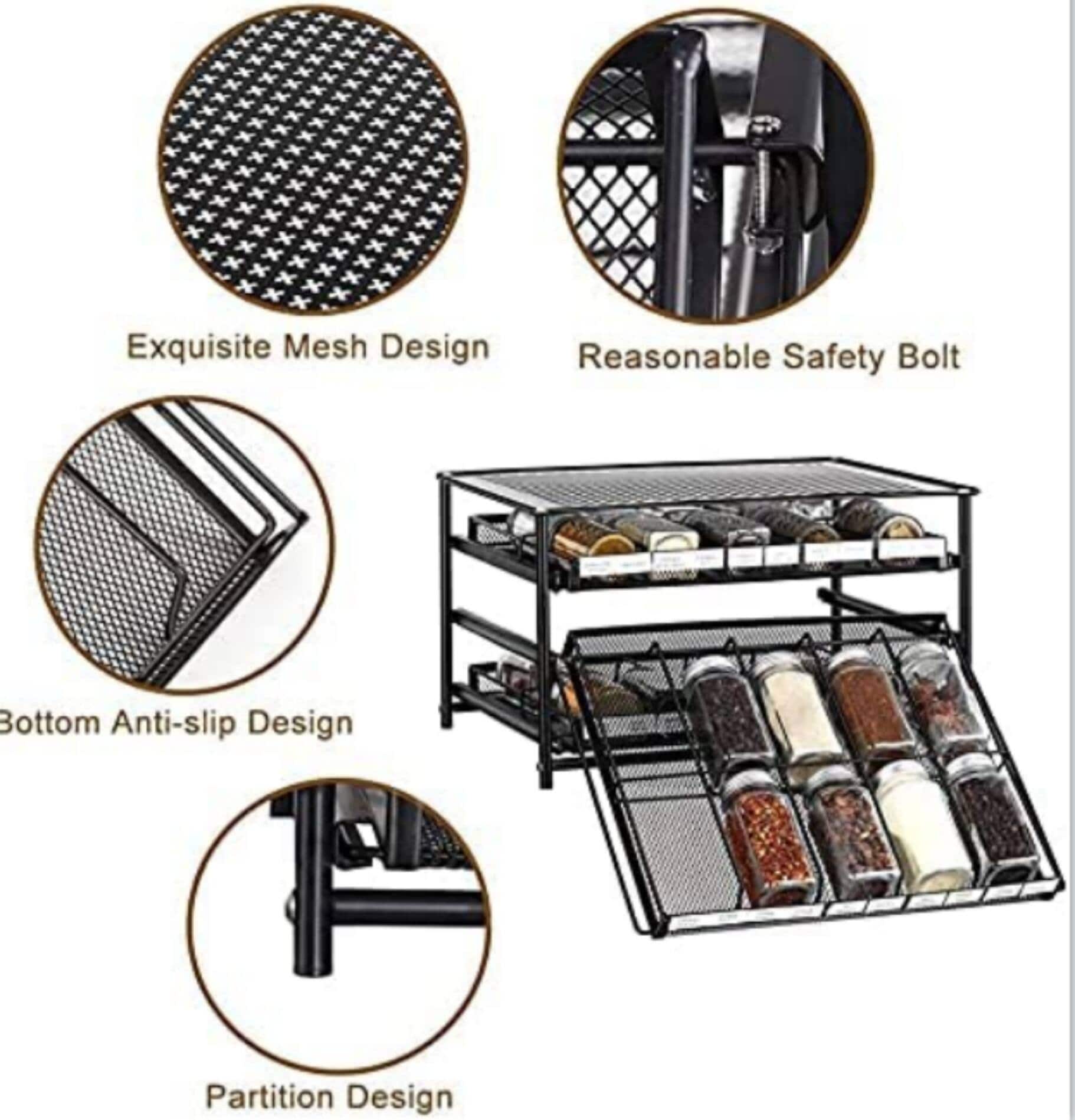 NEX™ 3-Tier 30-Bottle Spice Rack Organizer