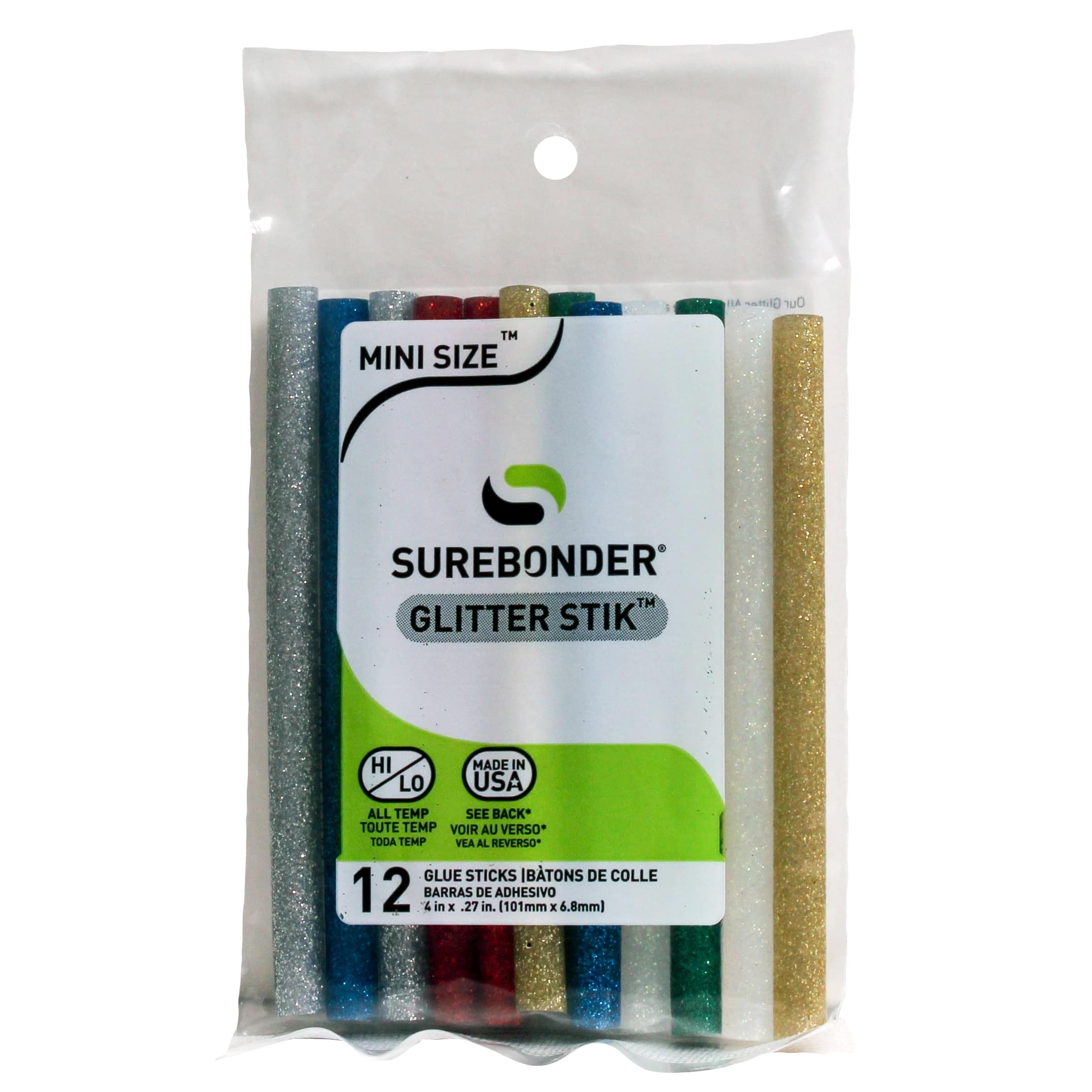 Surebonder® Glitter Stik™ Multicolor Mini Glue Sticks, 12ct.