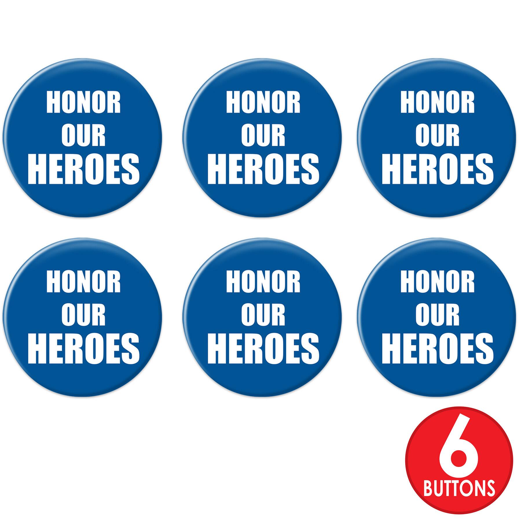Beistle 2" Blue Honor Our Heroes Buttons, 6ct.