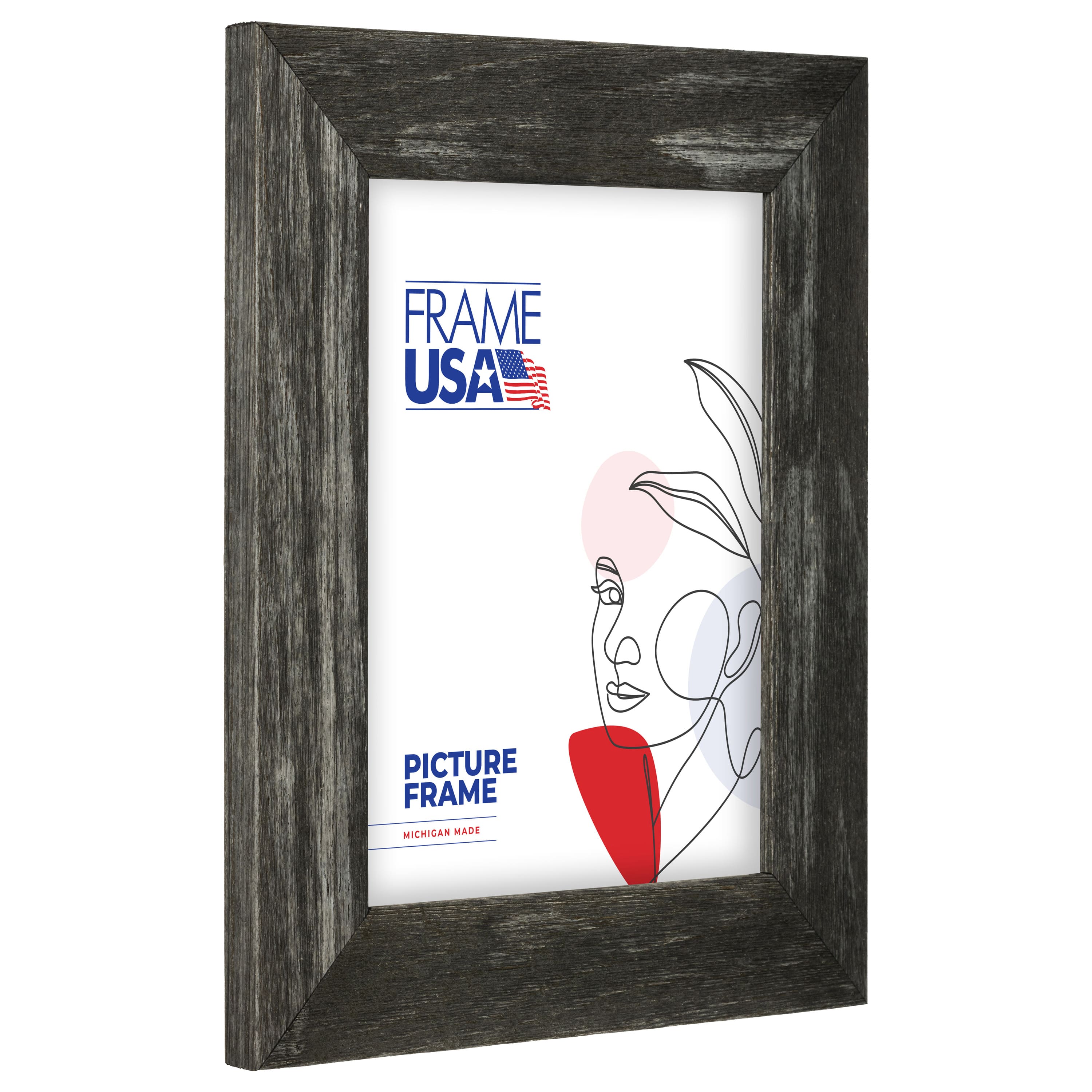 Frame USA Farmhouse Barnwood Charcoal Single Image Picture Frame