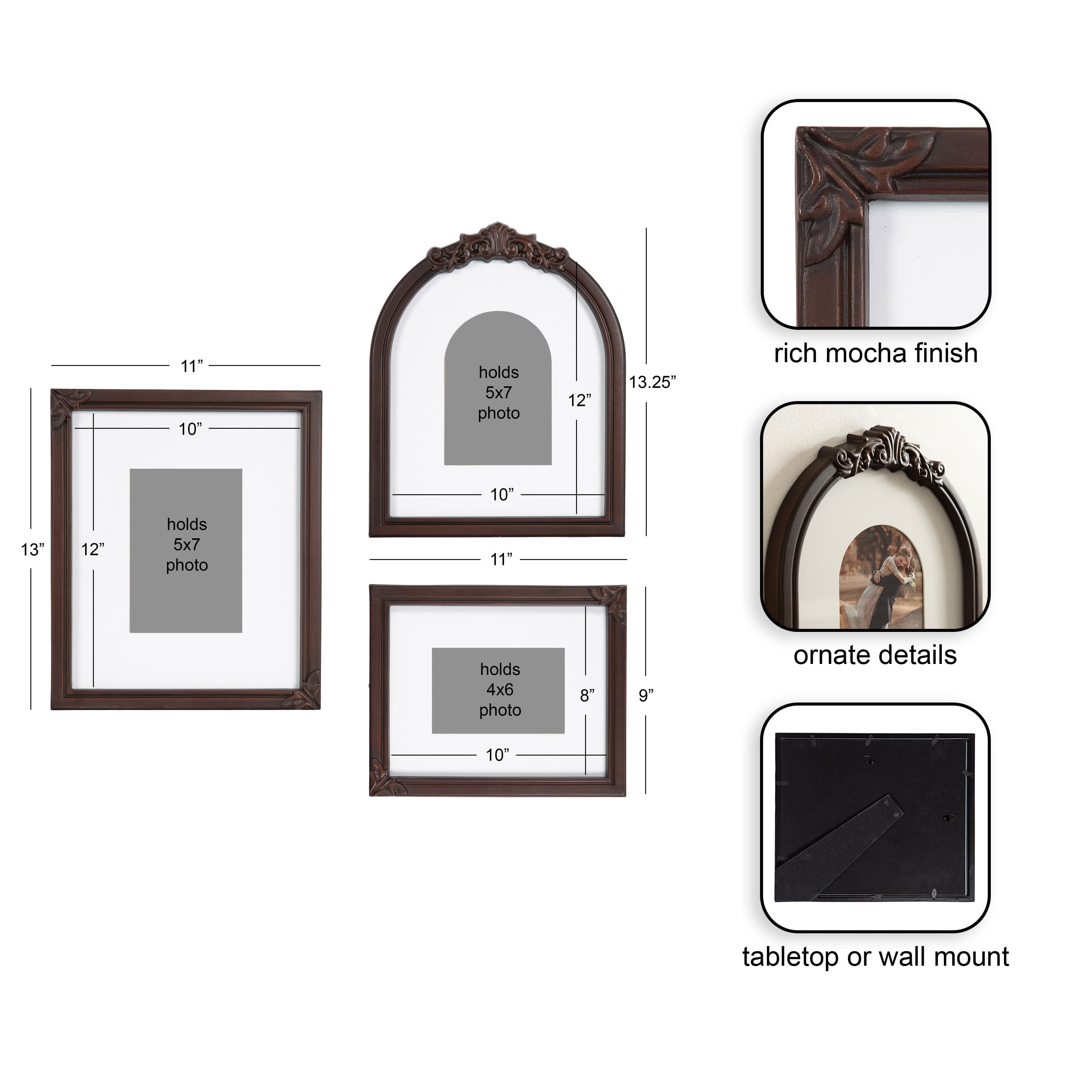 Kate and Laurel Arendahl Picture Frames Set