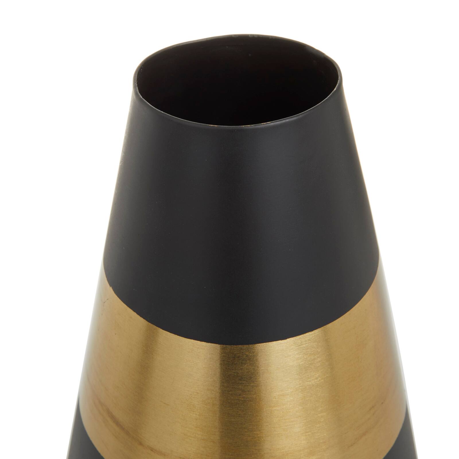 Black Metal Modern Vase, Set of 2" 14", 11"