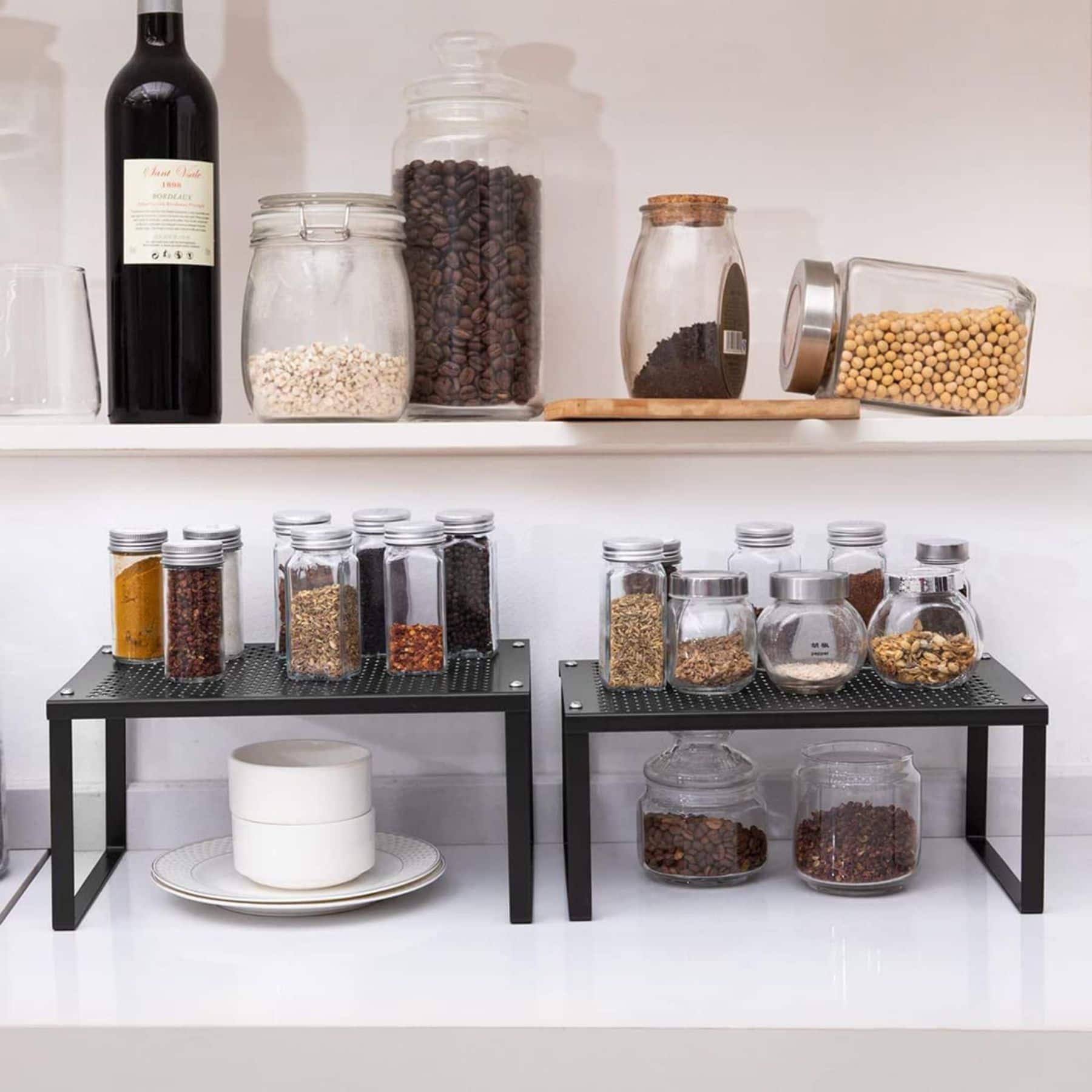 NEX™ Black Expandable Stackable Kitchen Counter Storage, 2ct.