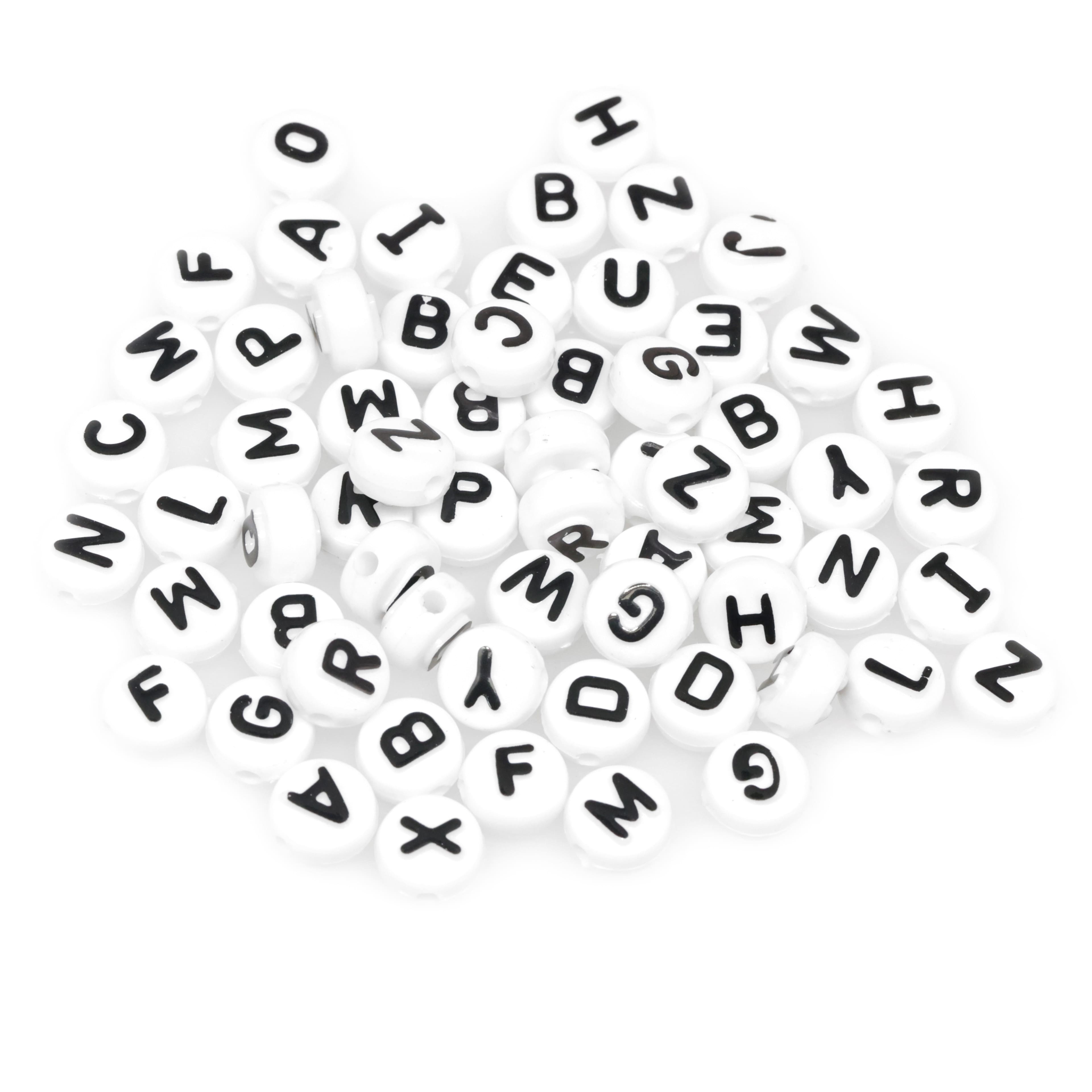 White Circle Alphabet Beads by Creatology™, 10mm