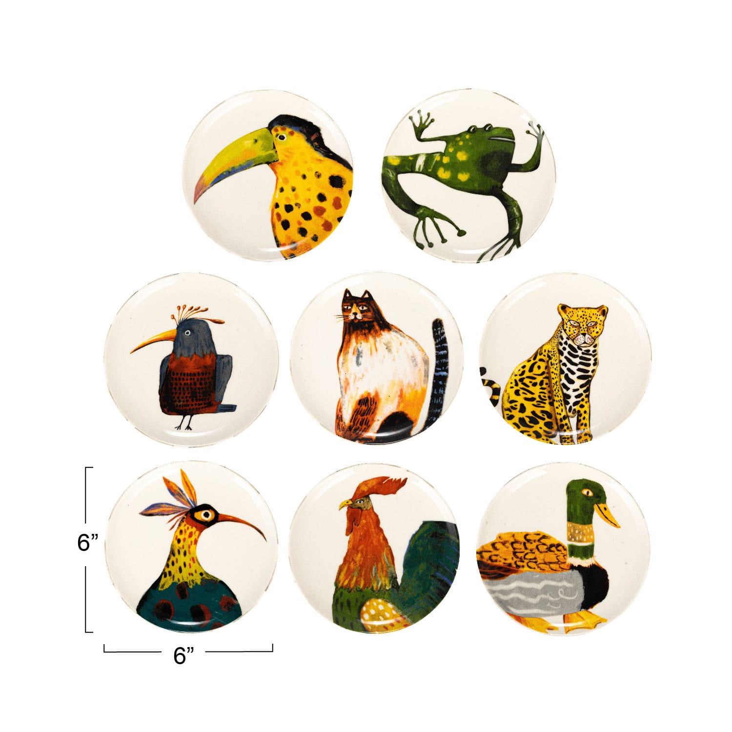 Hello Honey® 6" Animal Design Stoneware Plate, 8ct.