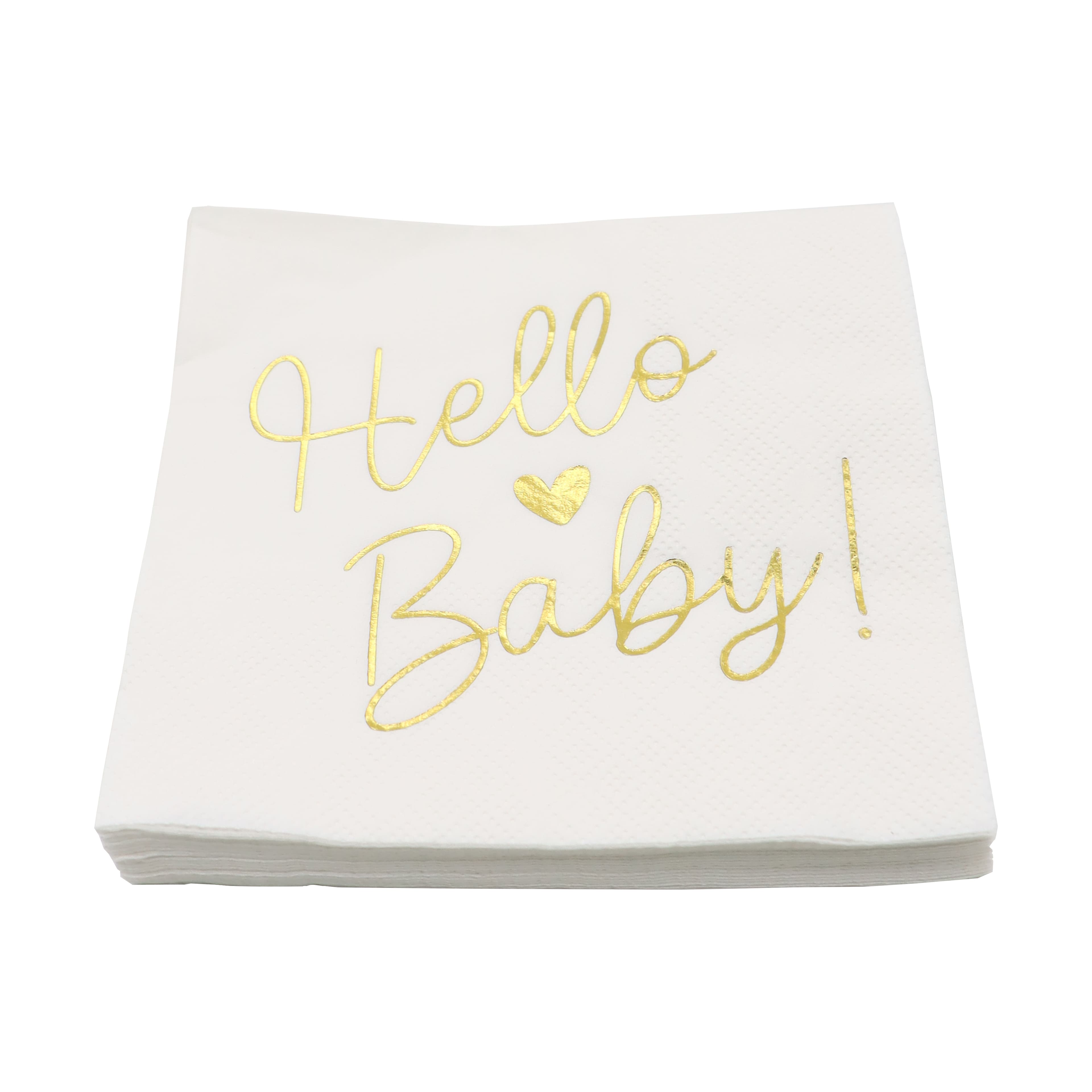 Gold Hello Baby Beverage Napkins, 20ct. by Celebrate It™