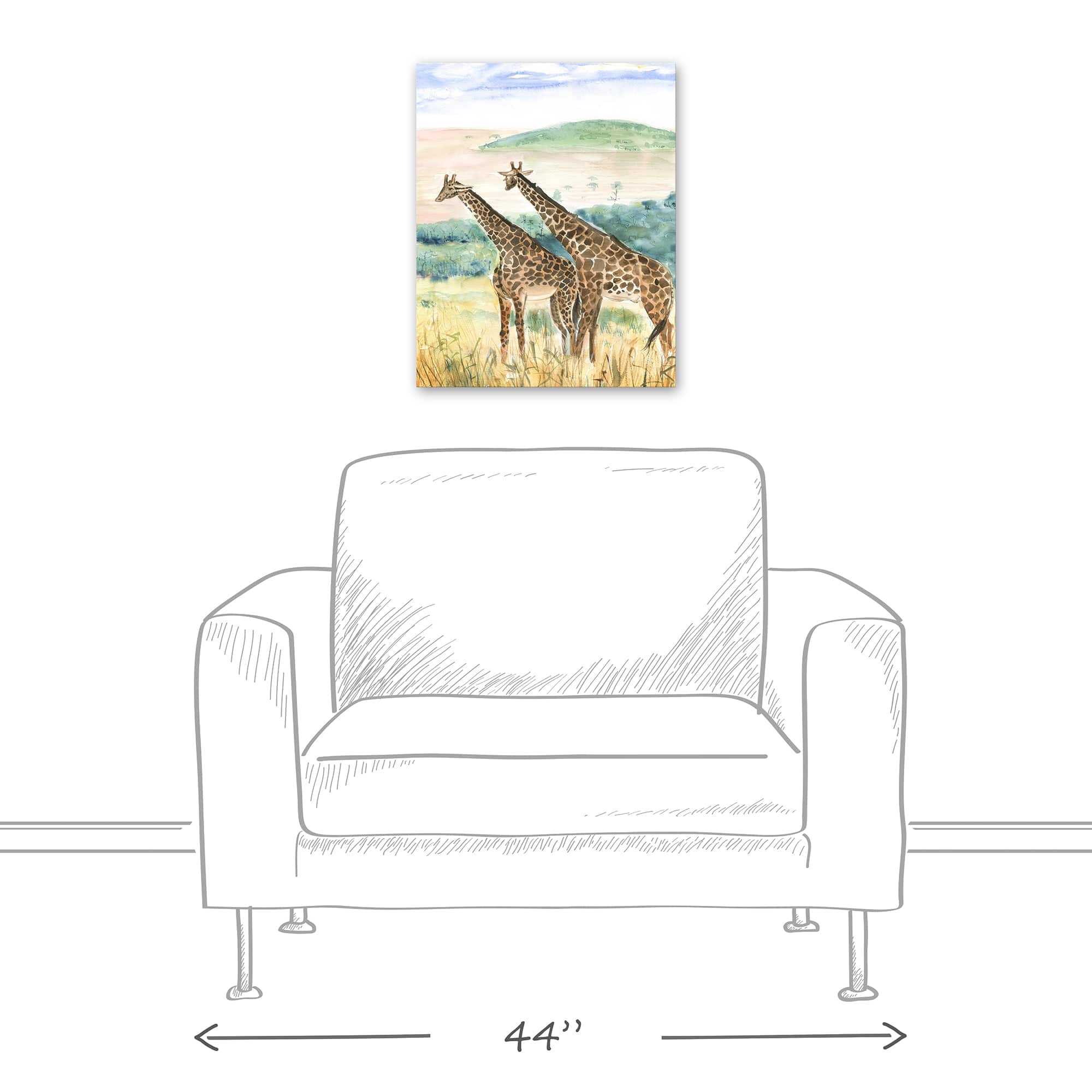 Giraffe Buddies 16" x 20" Canvas Wall Art