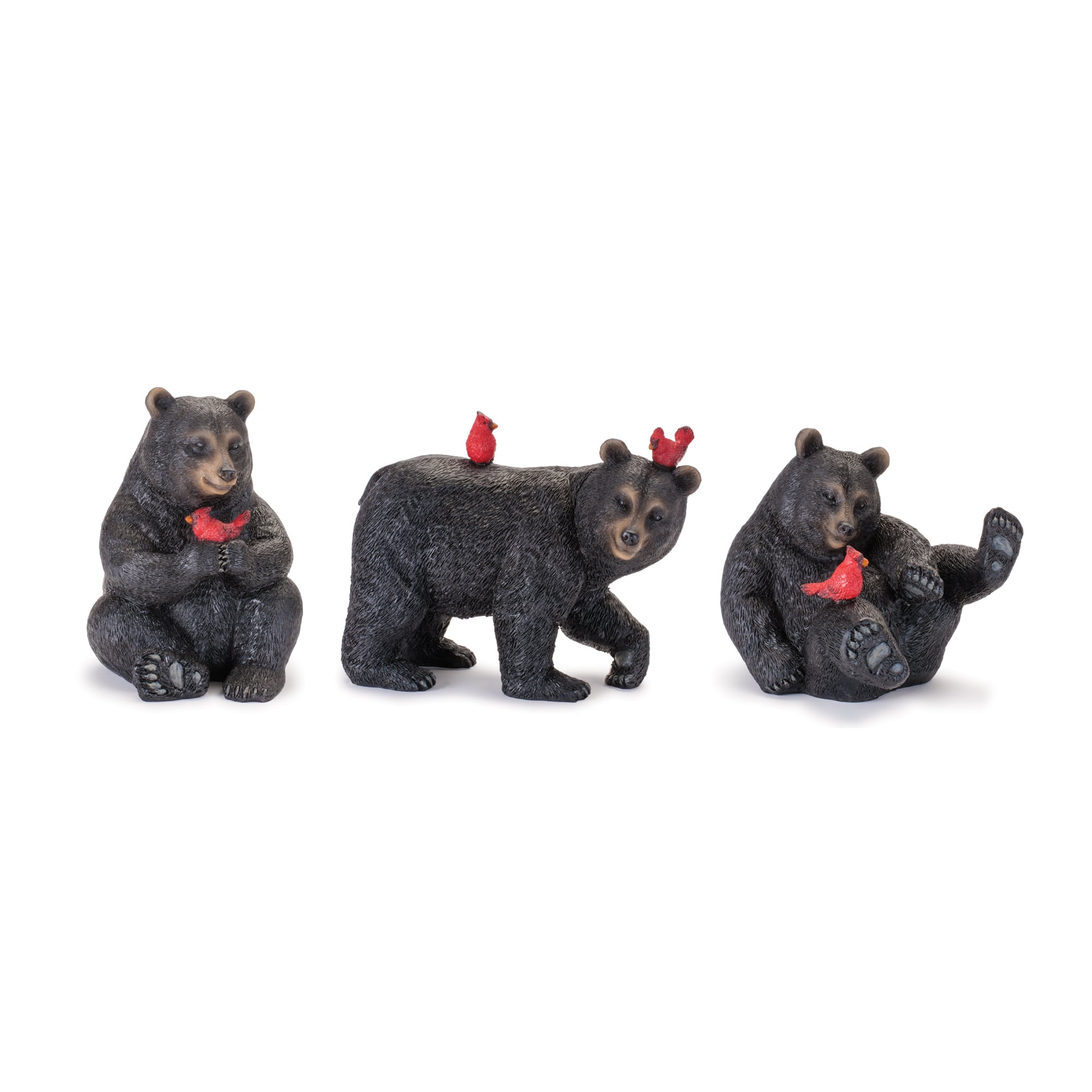 Melrose Black Bear with Cardinal Bird Set