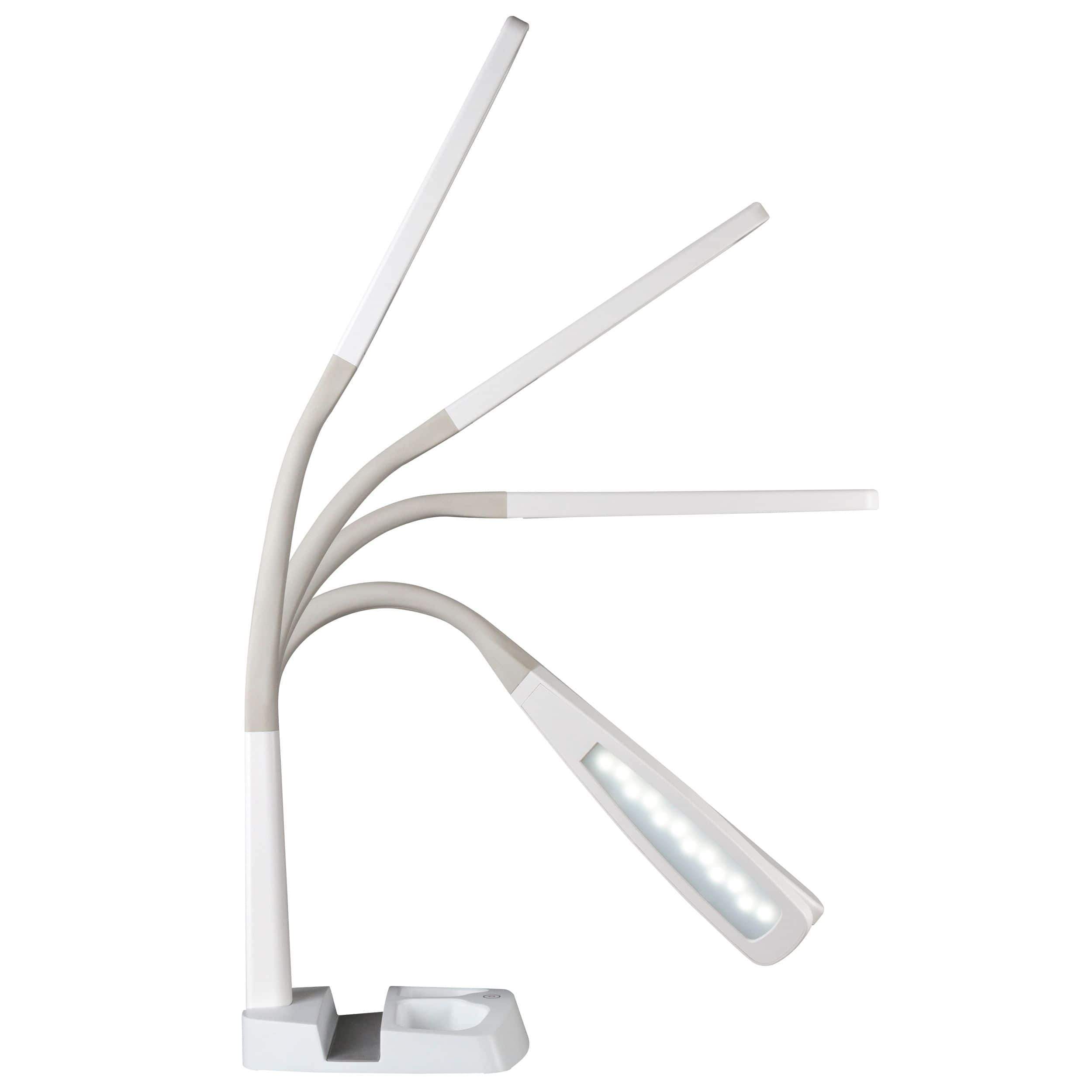 OttLite Wellness Series 26.25" White LED Desk Lamp with Charging Station