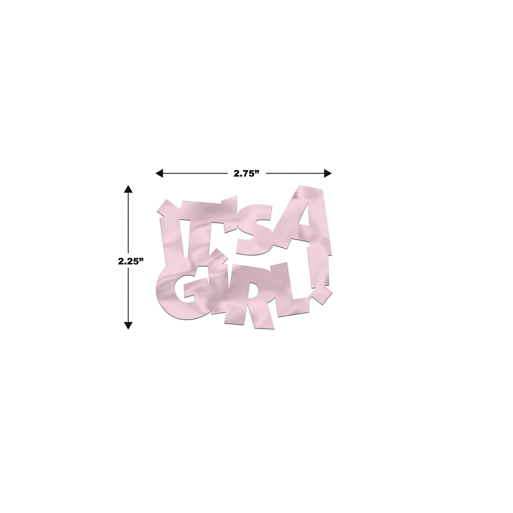 Beistle 2.25" x 2.75" Jumbo It's A Girl Fanci-Fetti, 2 Packs of 6