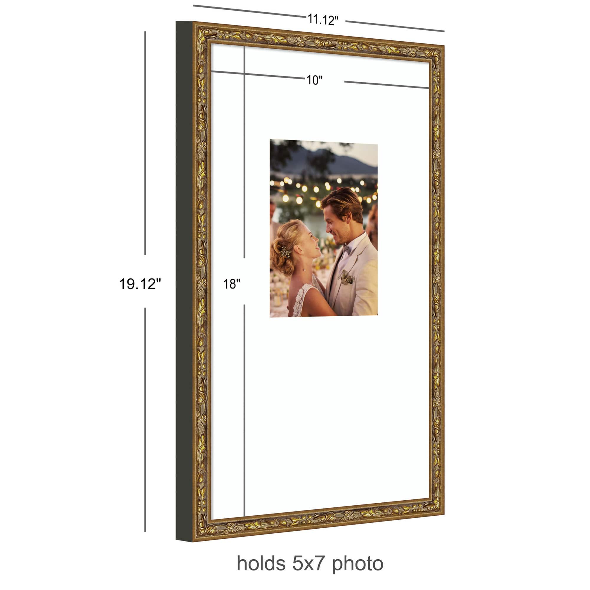 Kate and Laurel Belvedere Bronze Photo Frame with Mat