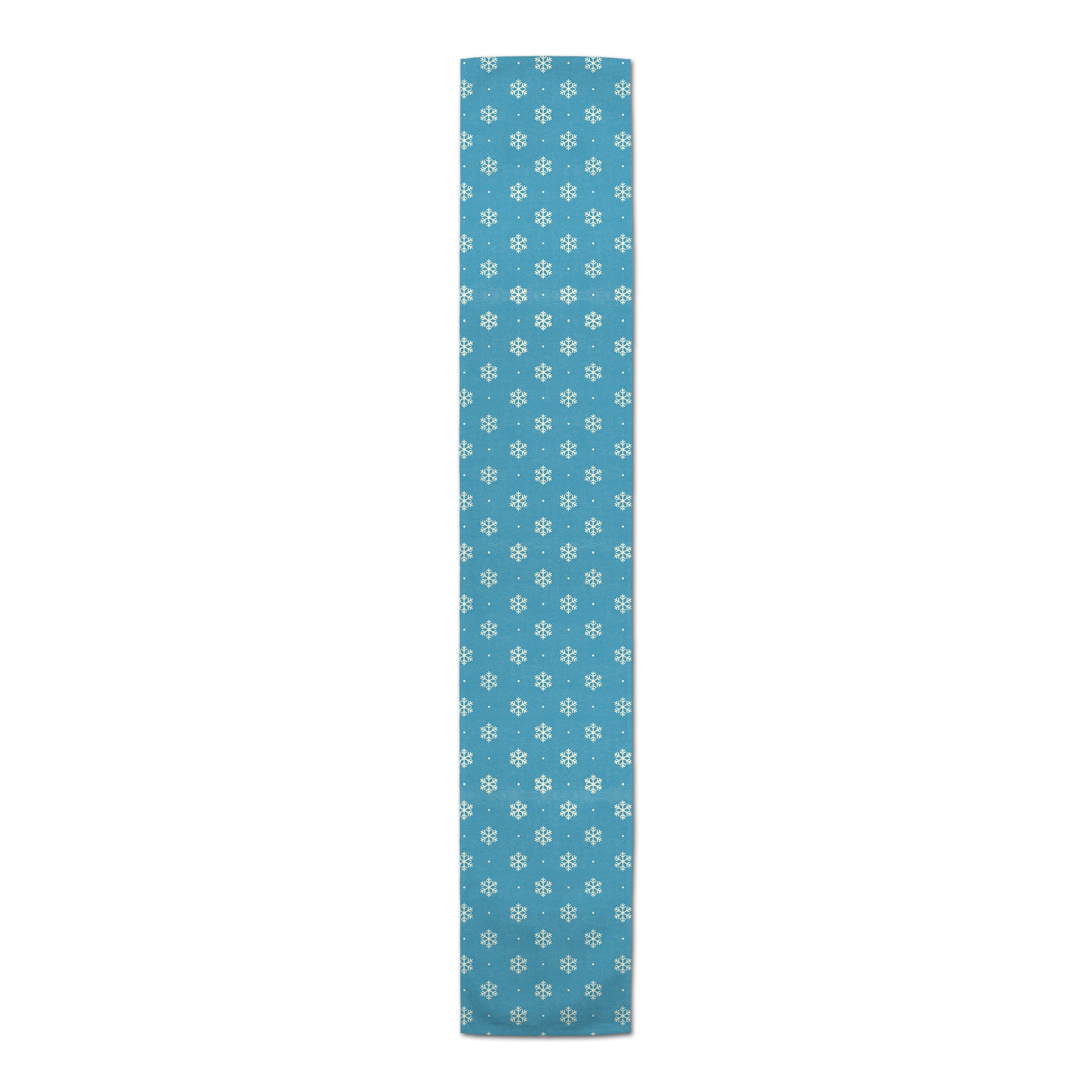 Simple Snowflake Blue 16x90 Poly Twill Table Runner