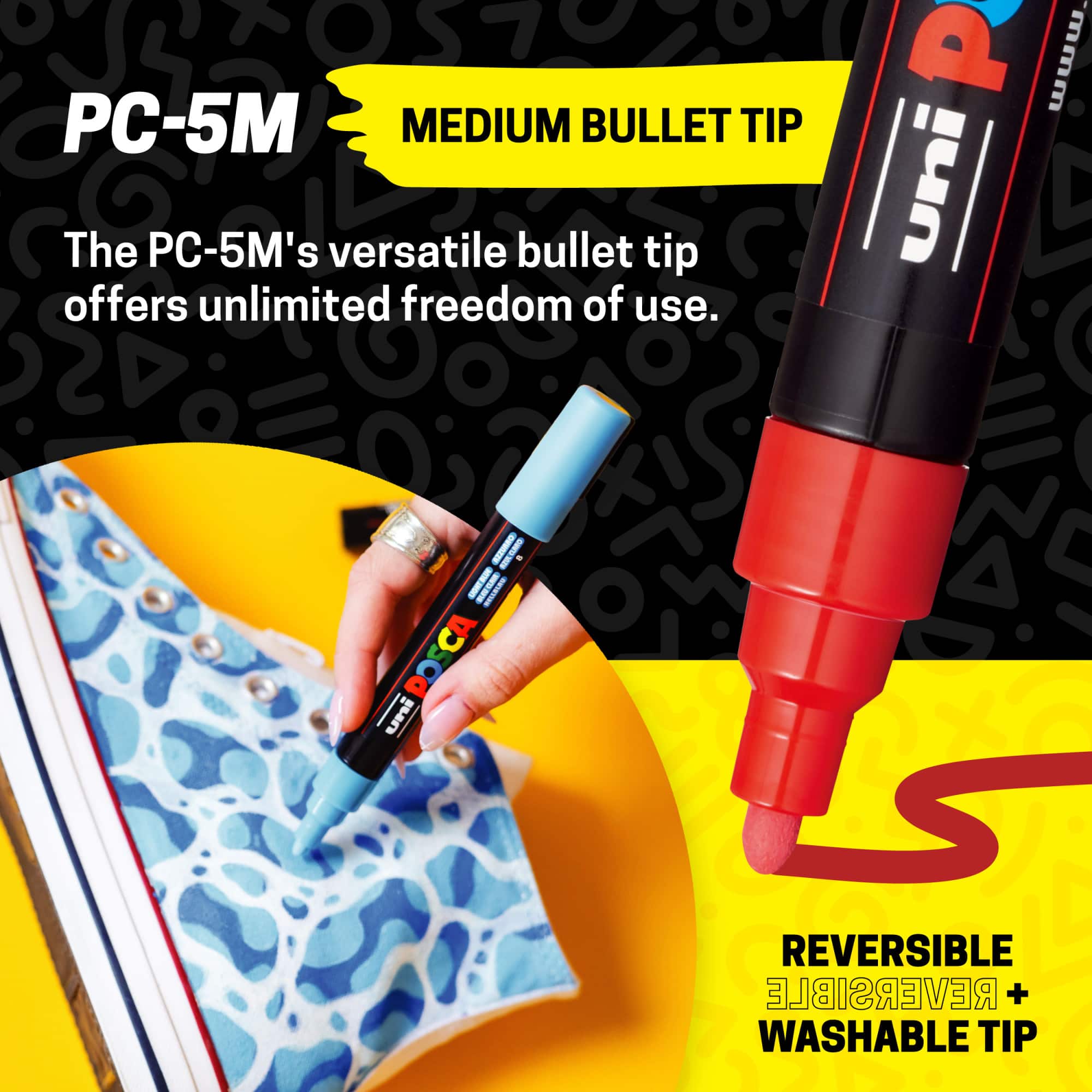 uni® POSCA PC-5M 1.8-2.5mm Reversible Medium Tip 48 Color Water