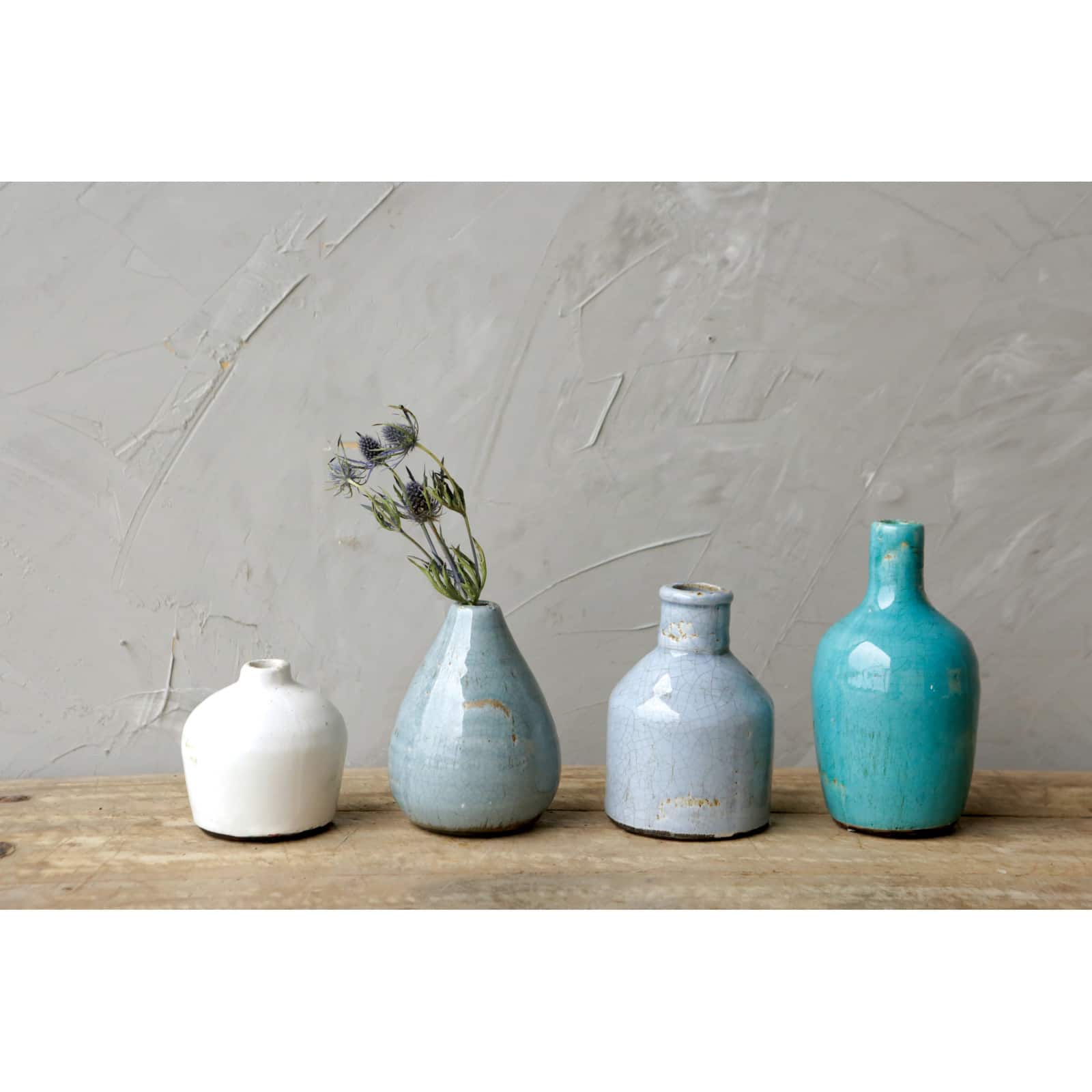 Hello Honey® Blue & Ivory Round Stoneware Vases Set