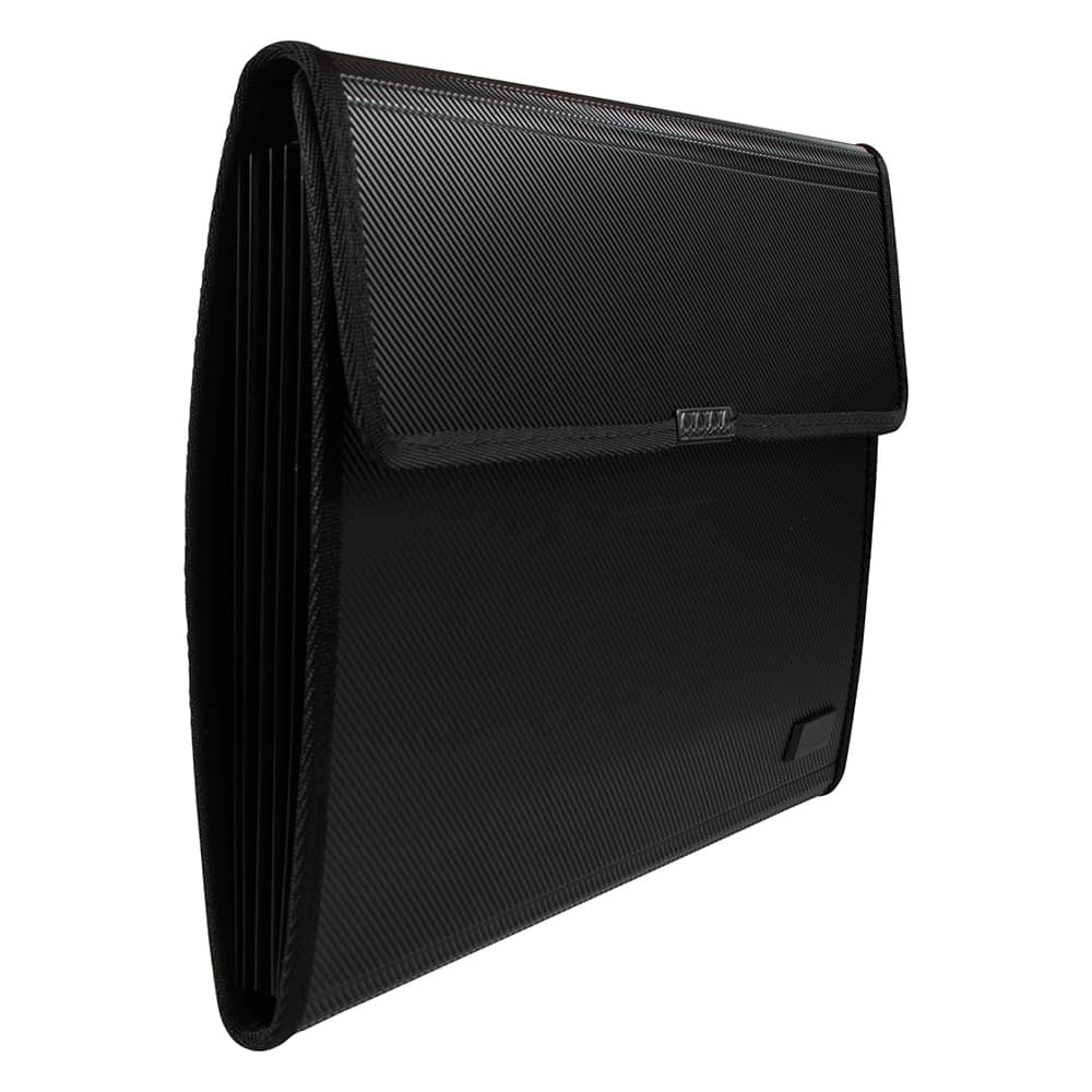 JAM Paper Black Padfolio with Expanding File