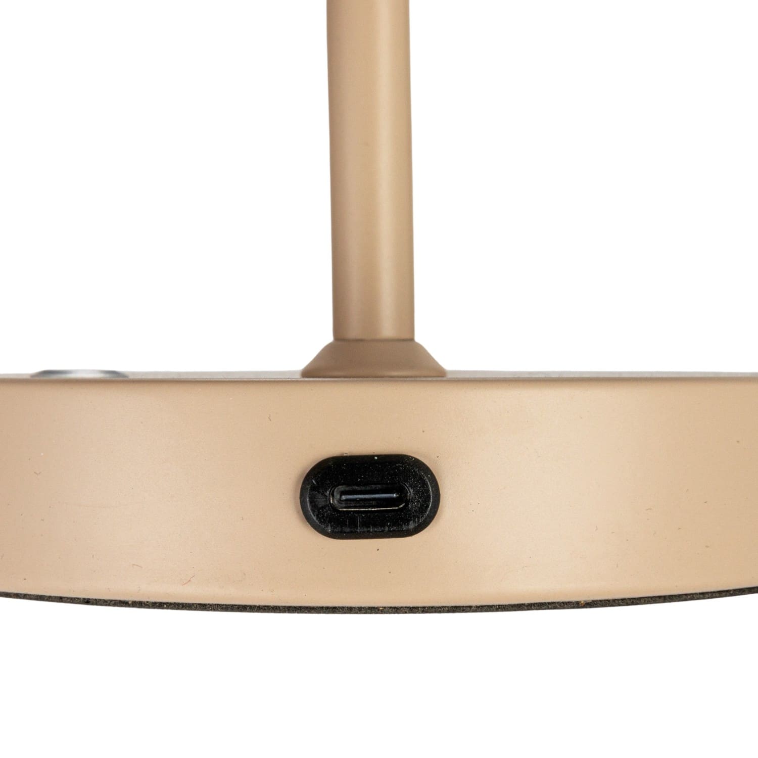 Hello Honey® 11" Tan Round Metal LED Rechargeable Table Lamp