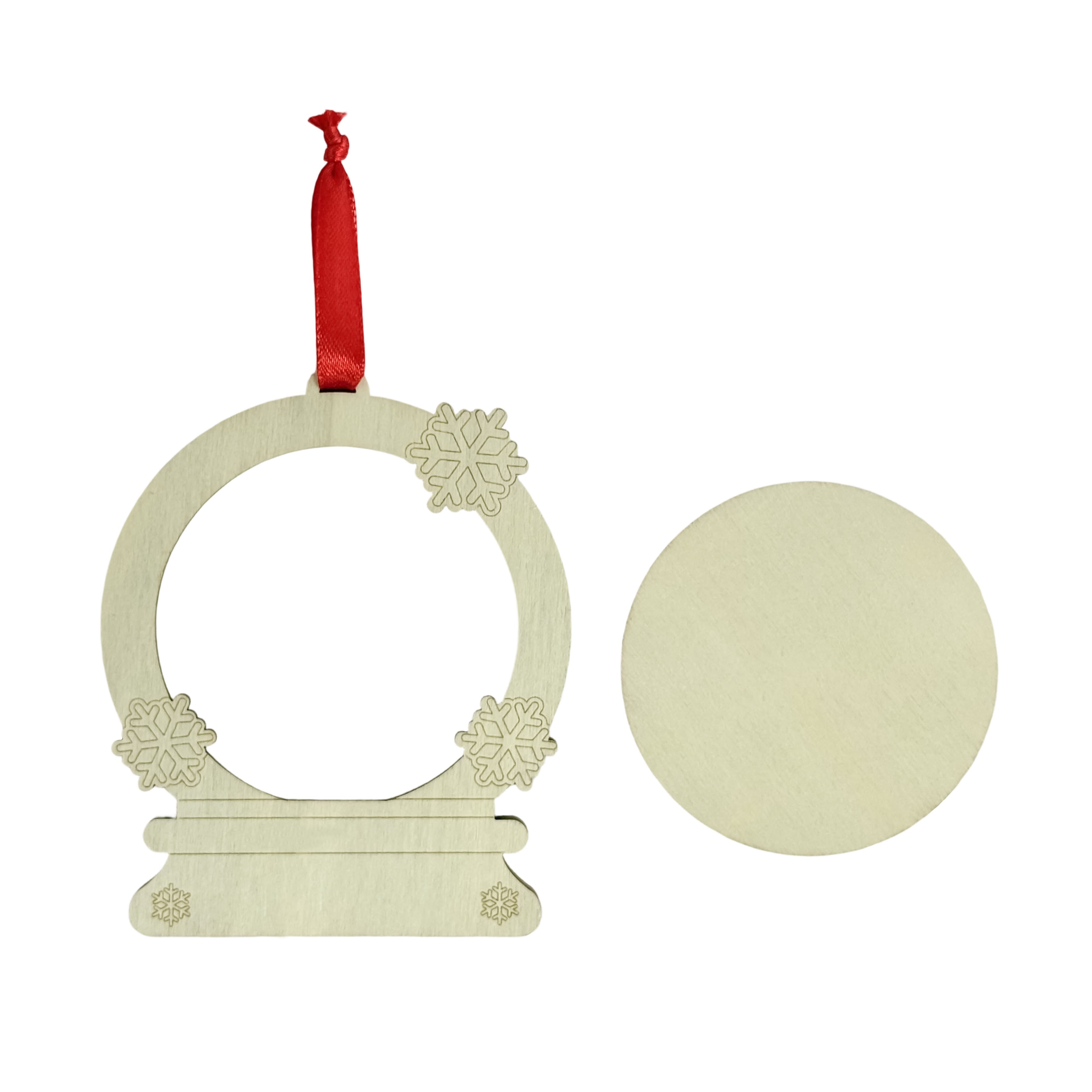 4.5" DIY Plywood Snow Globe Ornament with Removeable Back by Make Market®