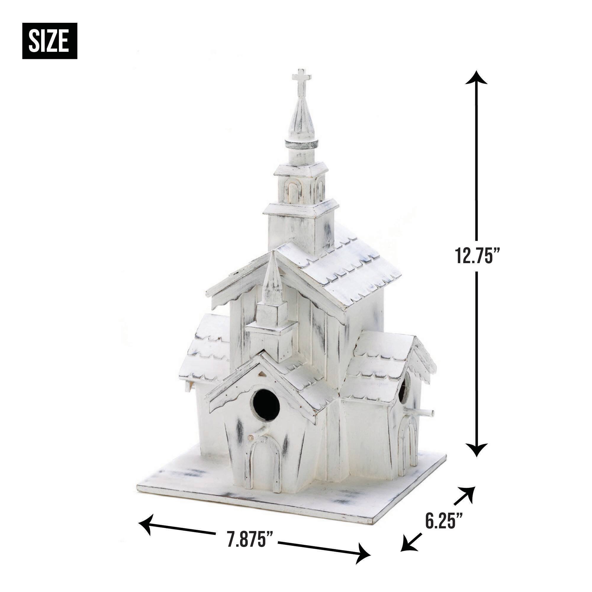 12.75" Little White Chapel Birdhouse