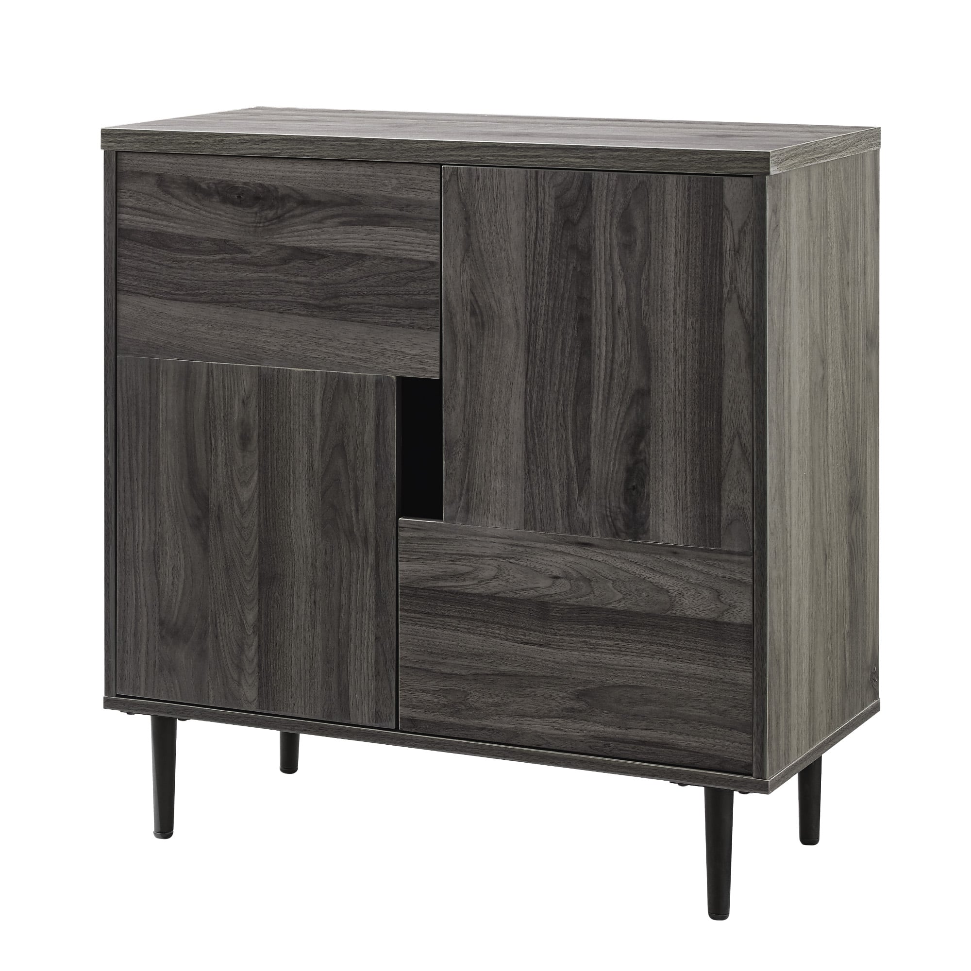 Walker Edison Slate Gray/Red Interior Modern Color Pop Accent Cabinet