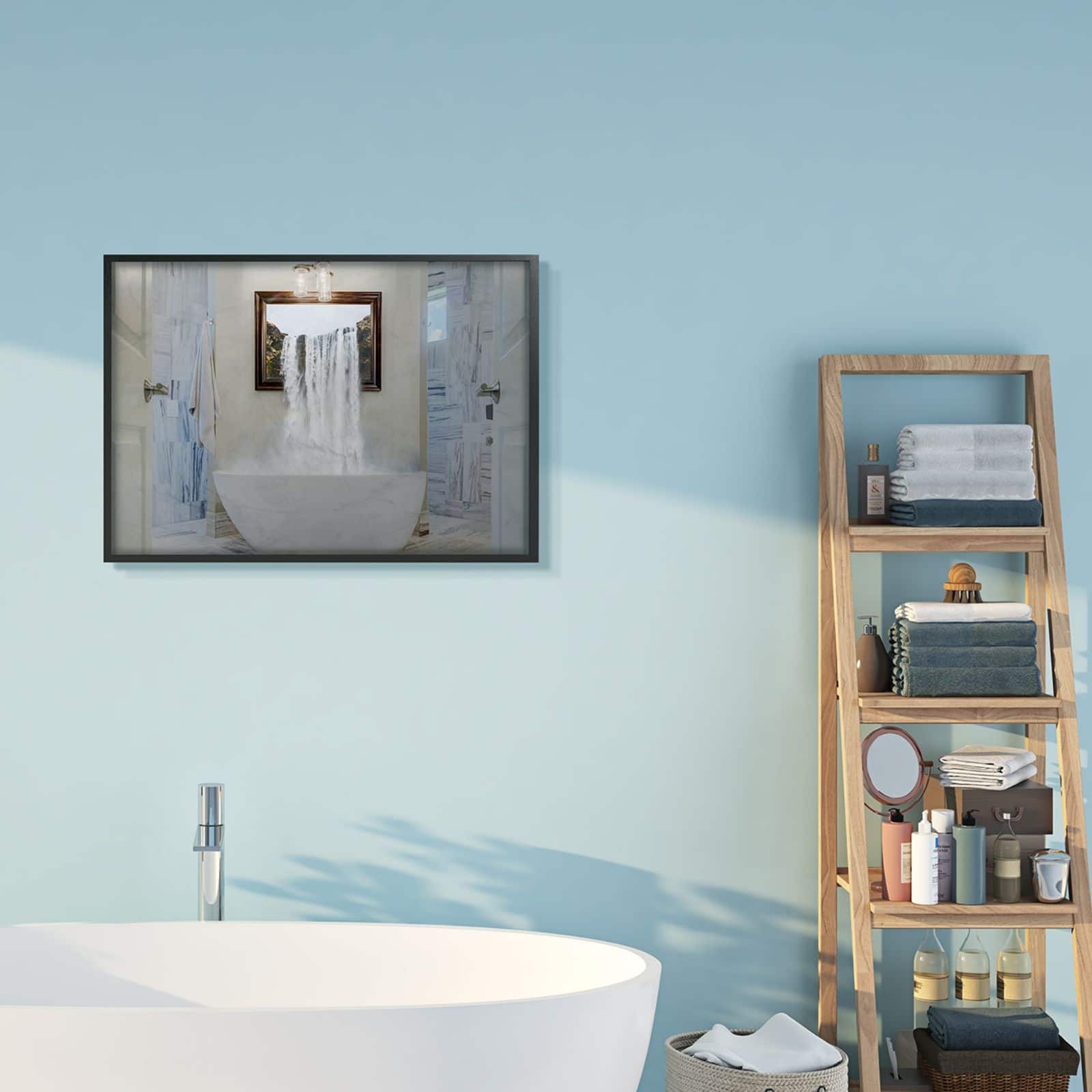 Stupell Industries Bathtub Waterfall Abstract Photograph with Frame Wall Accent