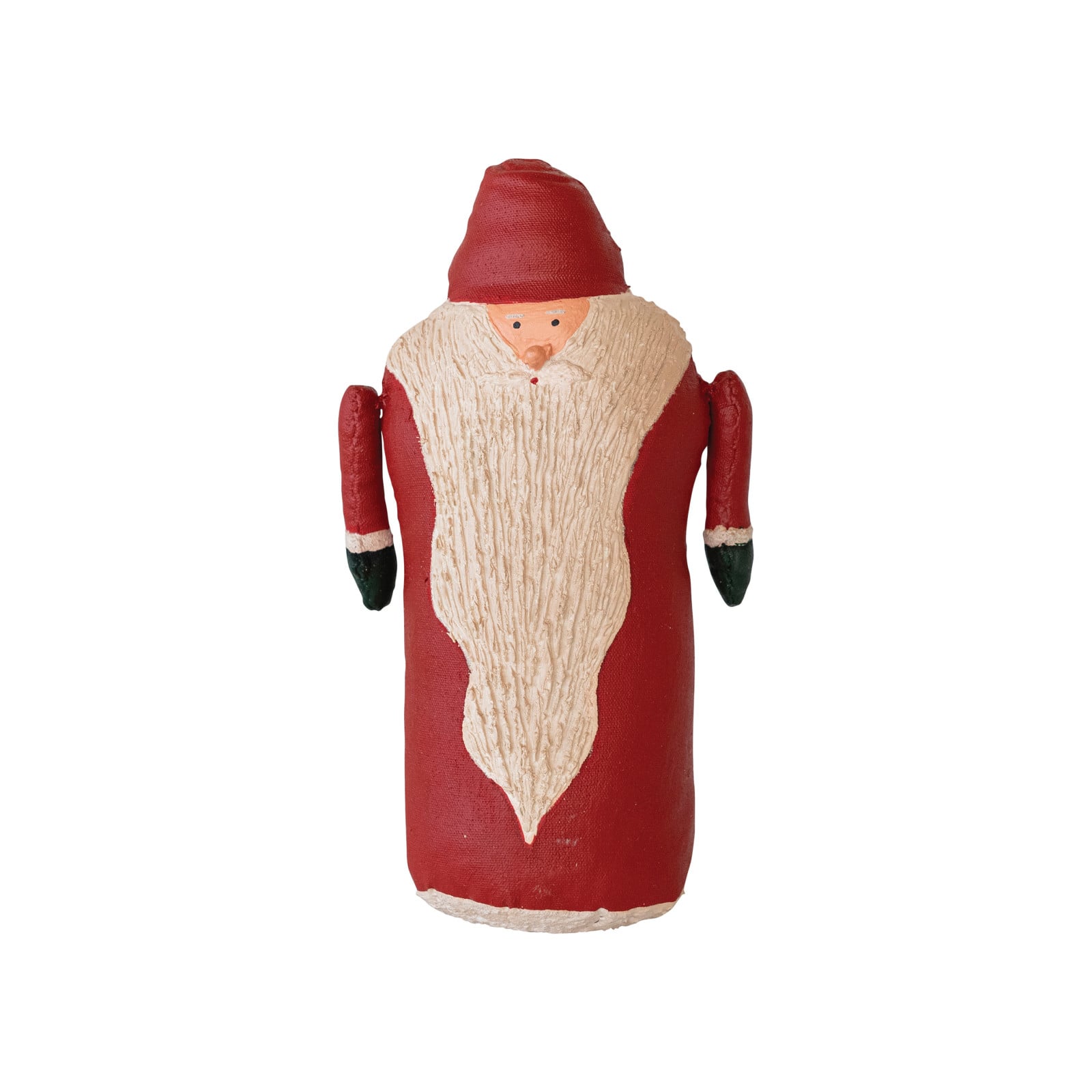 Hello Honey® 9" Red & Cream Tall Hand-Painted Canvas Santa