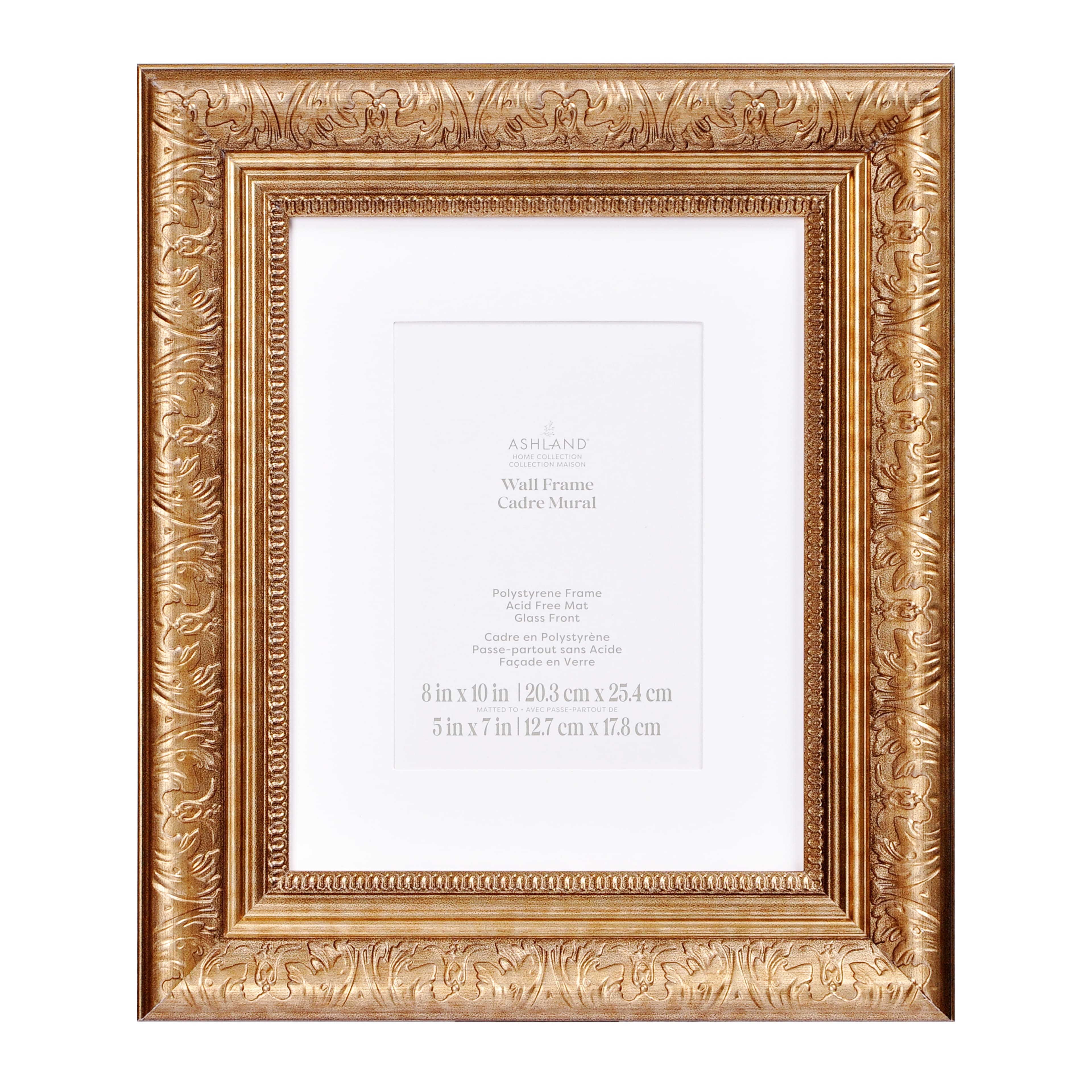 Home Gold Ornate Botanical Frame with Mat by Ashland®, Size: 8