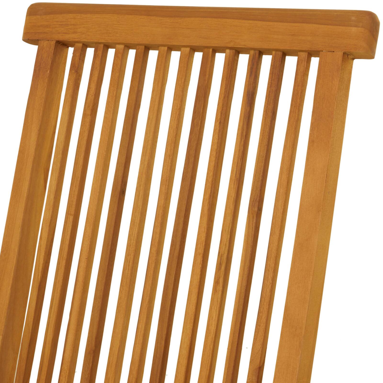 36" Brown Teak Wood Folding Outdoor Dining Chair Set