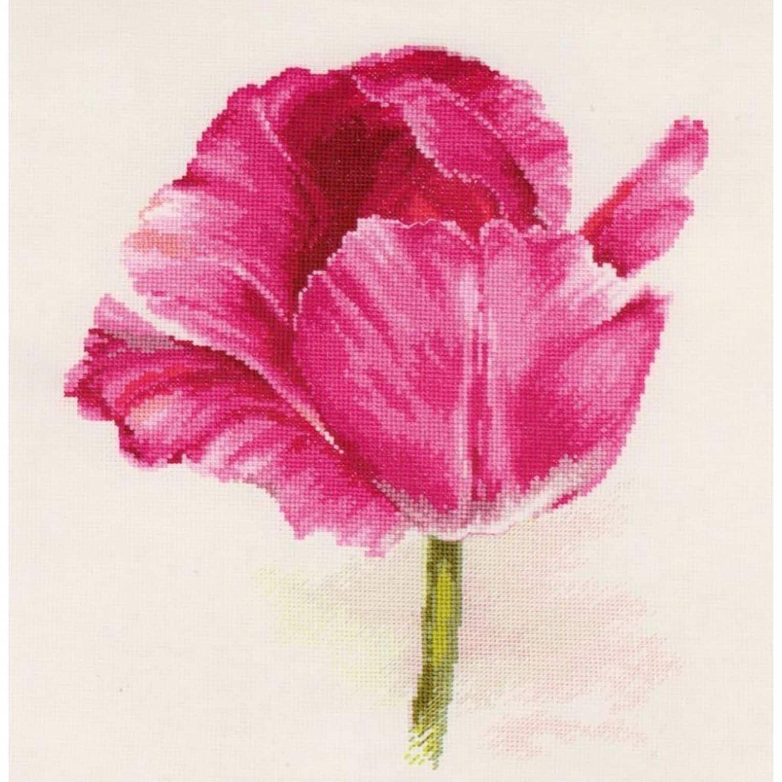 Alisa Tulips. Crimson Glow Cross Stitch Kit