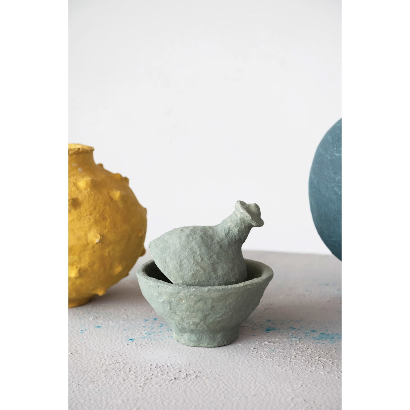 Hello Honey® 10" Handmade Paper Mache Dish with Lid