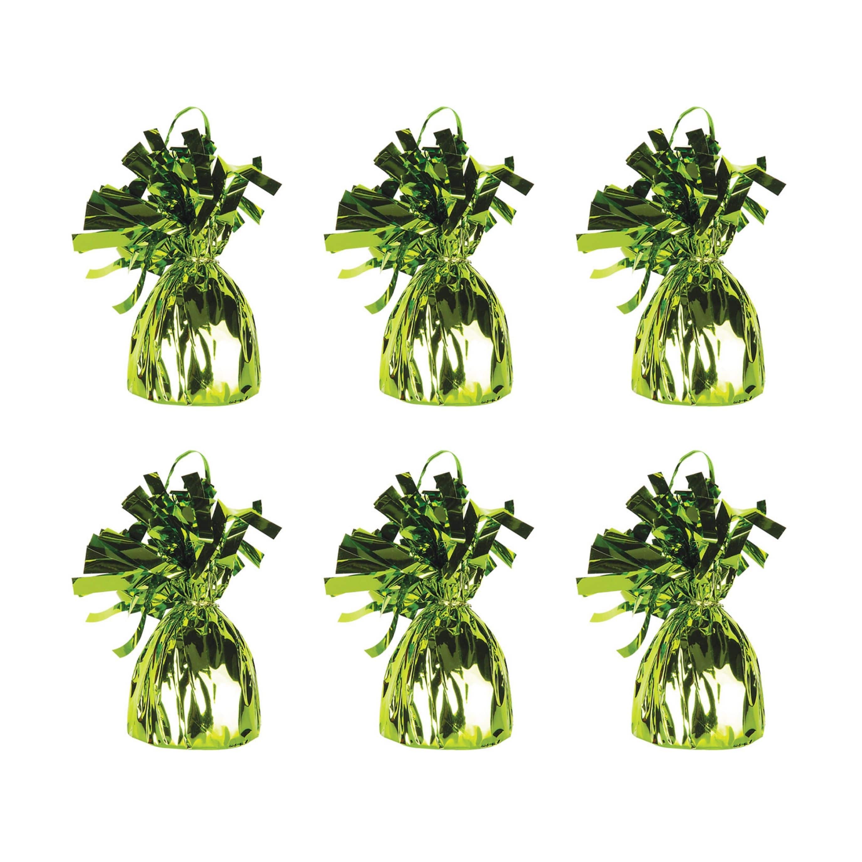 Beistle 6oz. Light Green Metallic Wrapped Balloon Weights, 6ct.