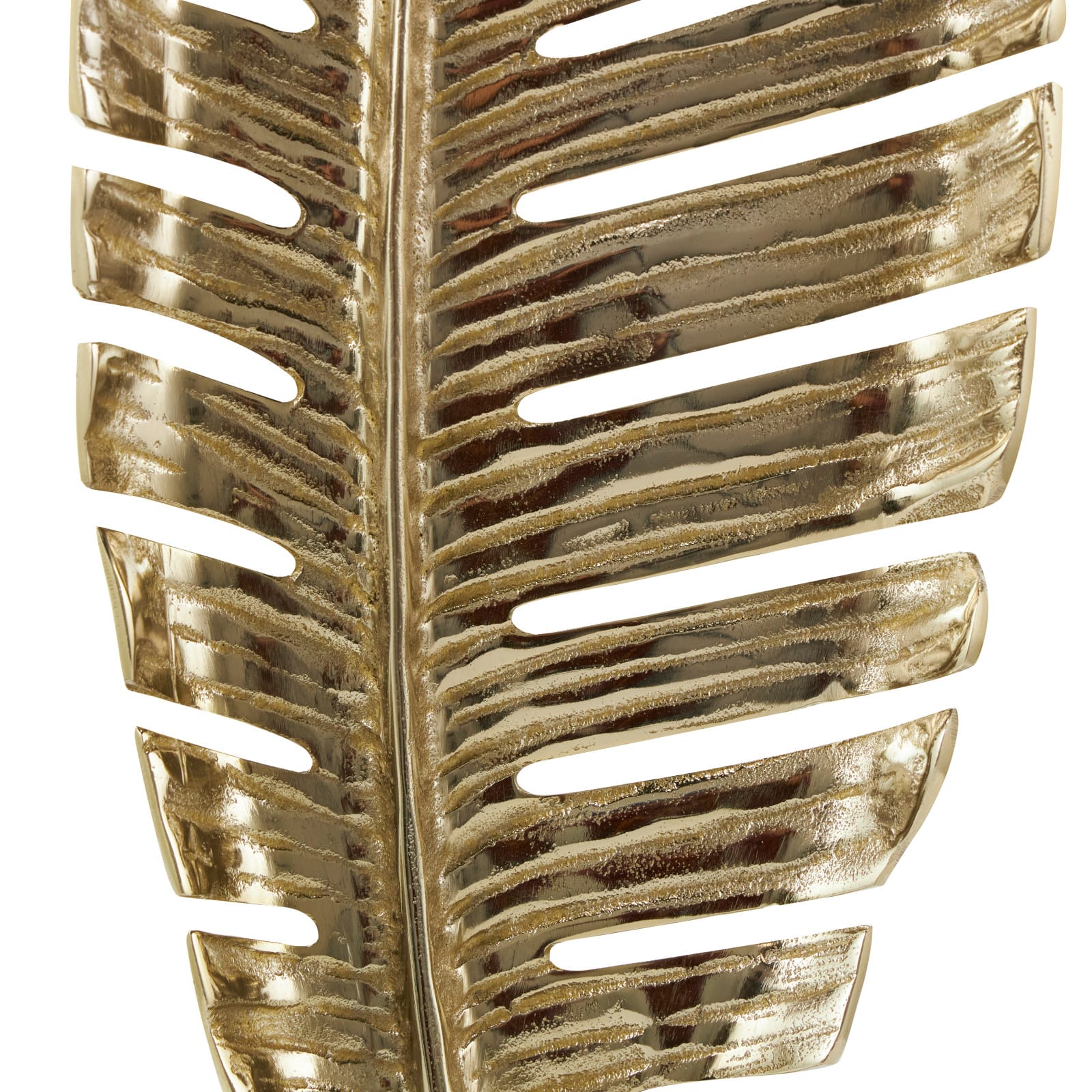 30.5" Gold Aluminum Leaf Standing Sculpture with Black Marble Base
