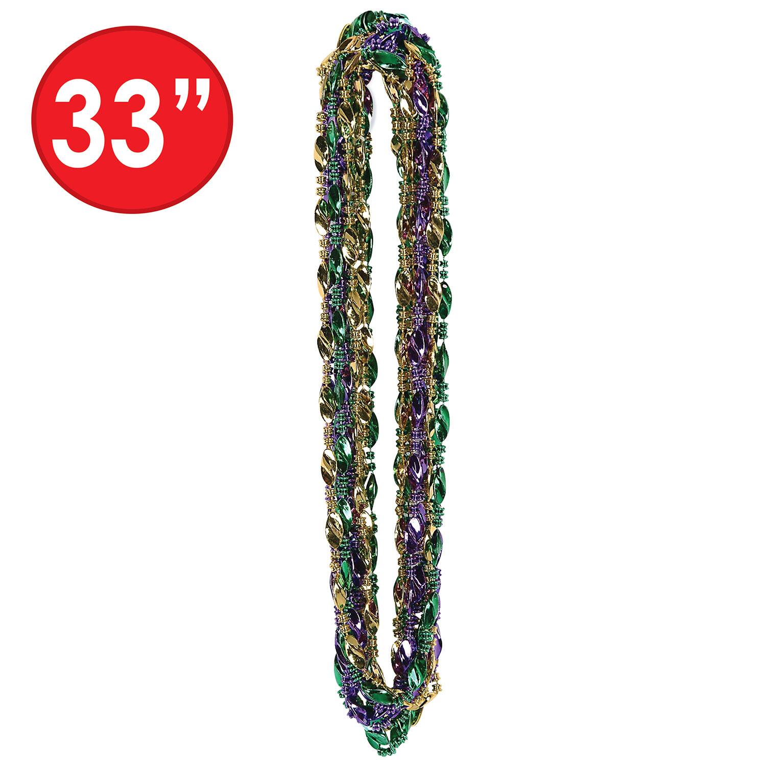 Beistle 33" Mardi Gras Twist Beads, 24ct.