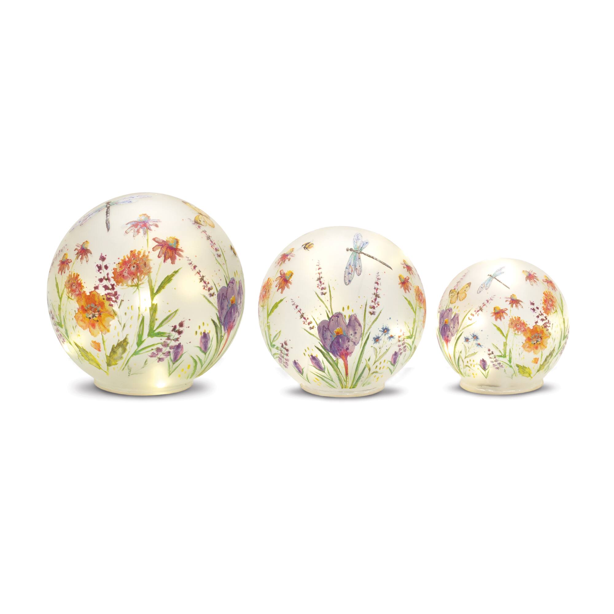 LED Floral Dragonfly Orb Set