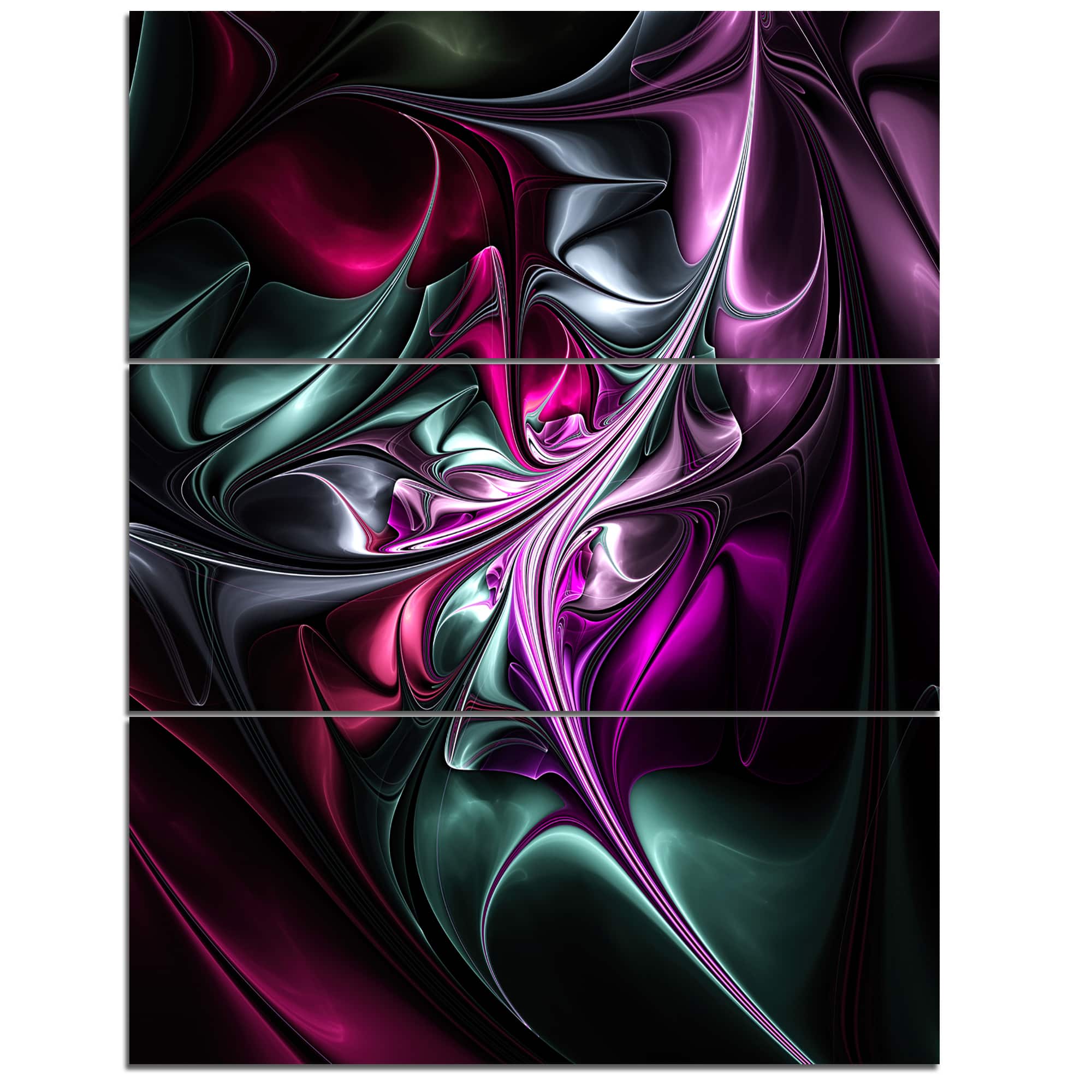 Designart - Multicolored Abstract Floral Shapes - Large Floral Wall Art Canvas