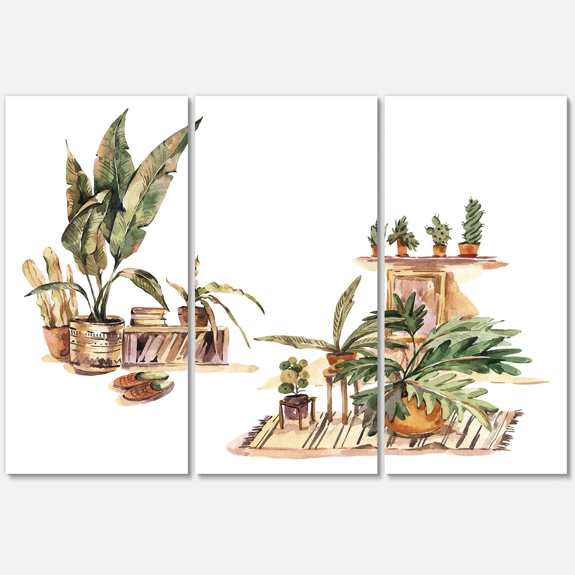 Designart - Indoor House Plants Urban Jungle III - Traditional Canvas Wall Art Print