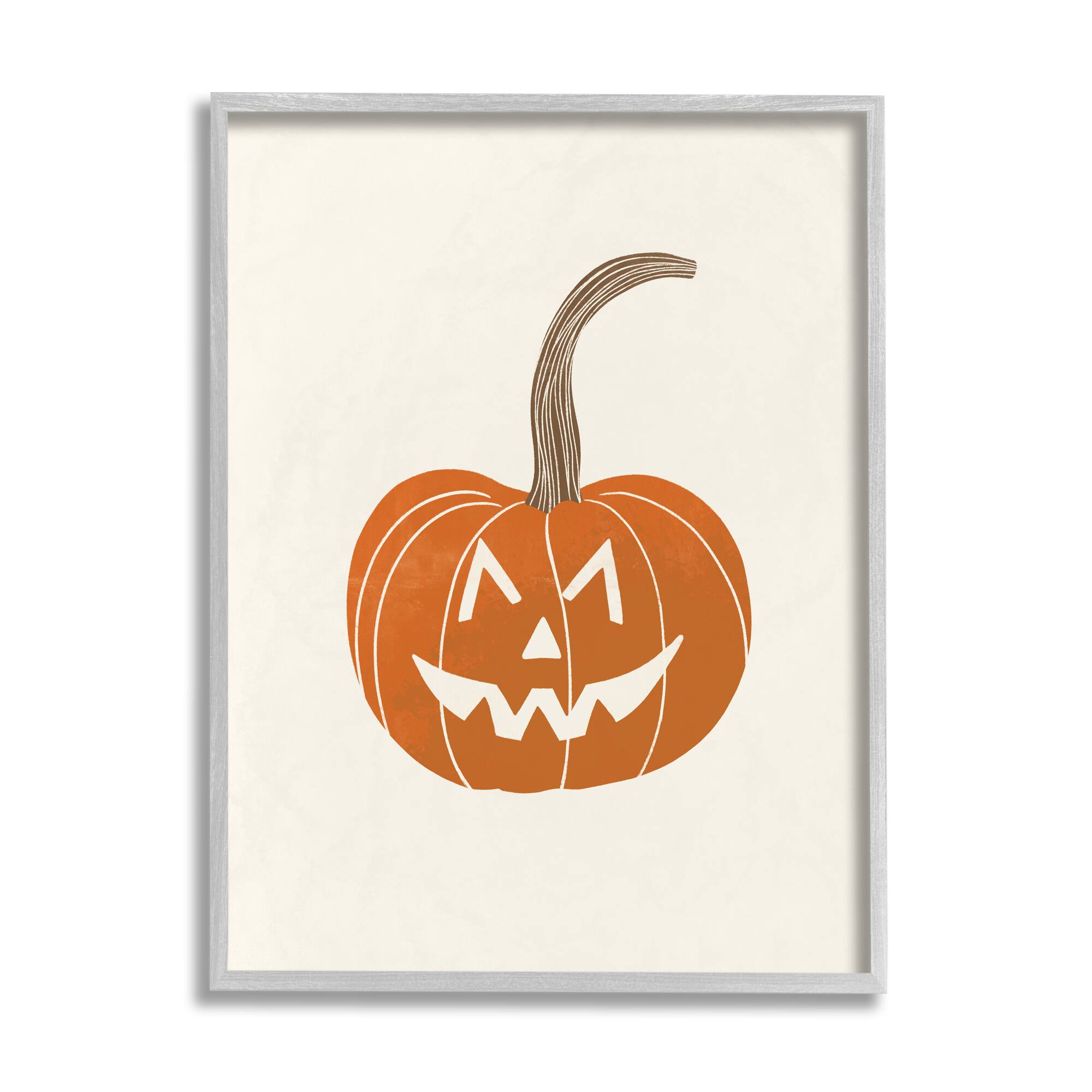 Stupell Industries Casual Jack-o-Lantern Smile Framed Giclee Art