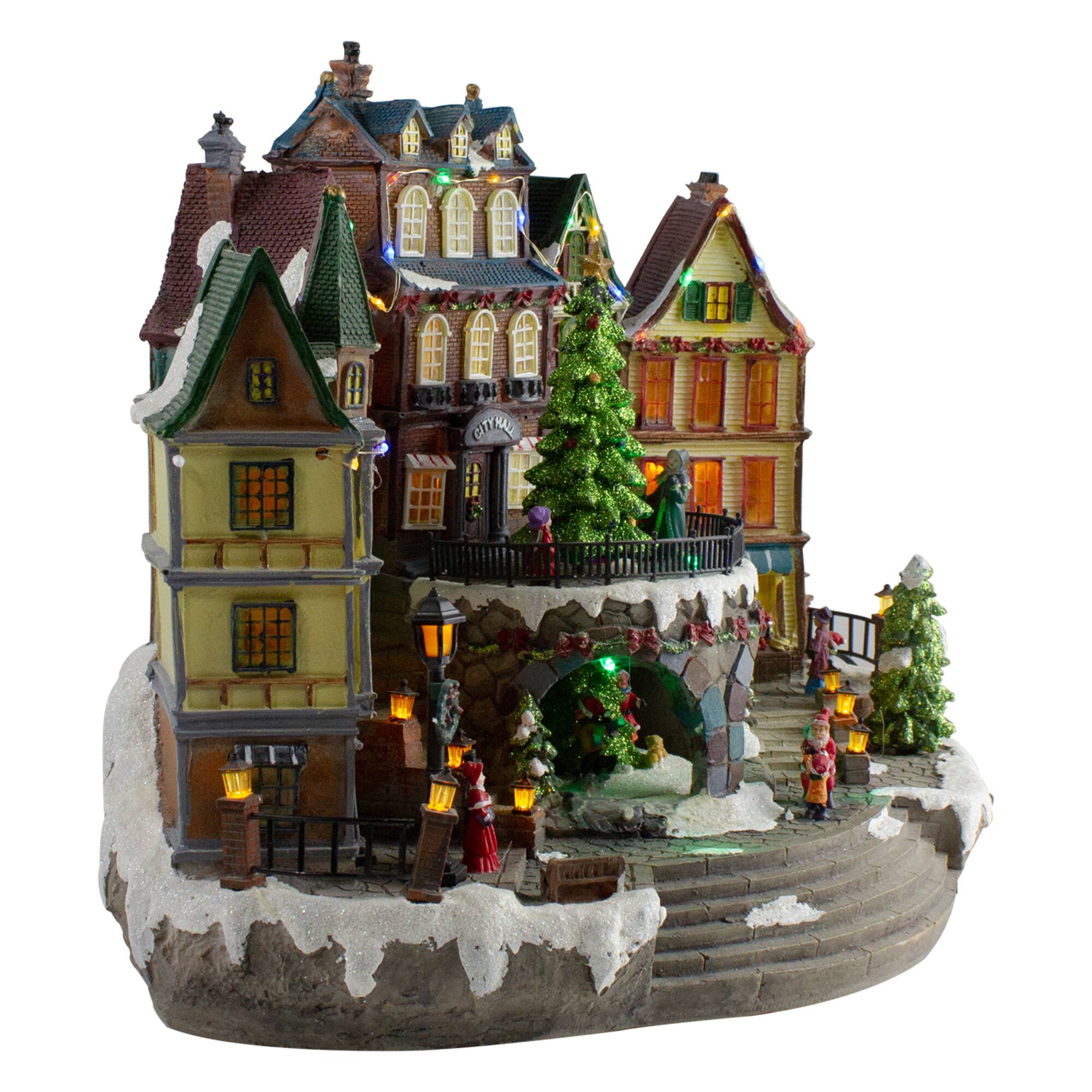 15" Gray & Green LED Lighted Big Christmas Tree With Kids