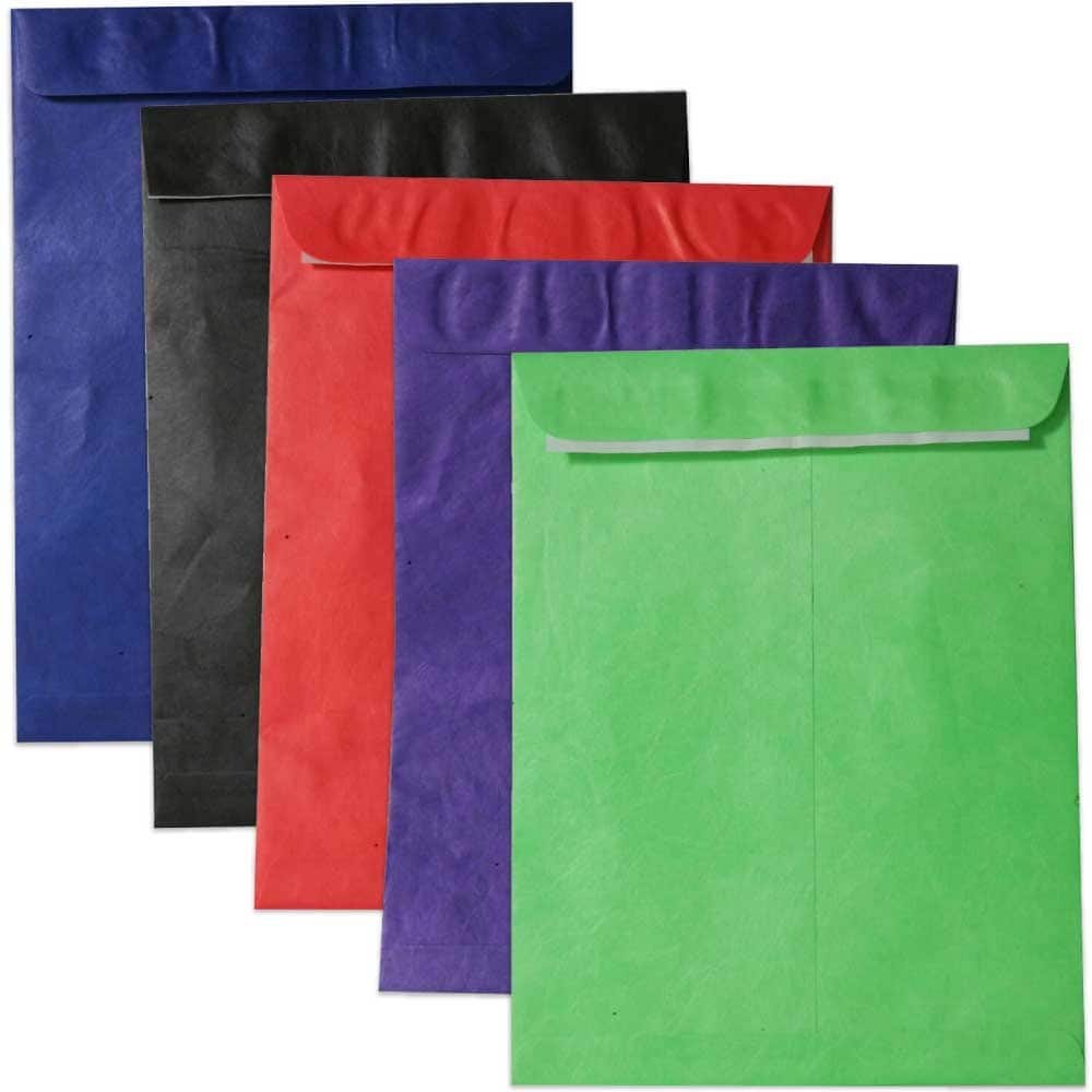 JAM Paper 10" x 13" Assorted Tyvek Tear Proof Open End Catalog Envelopes, 25ct.